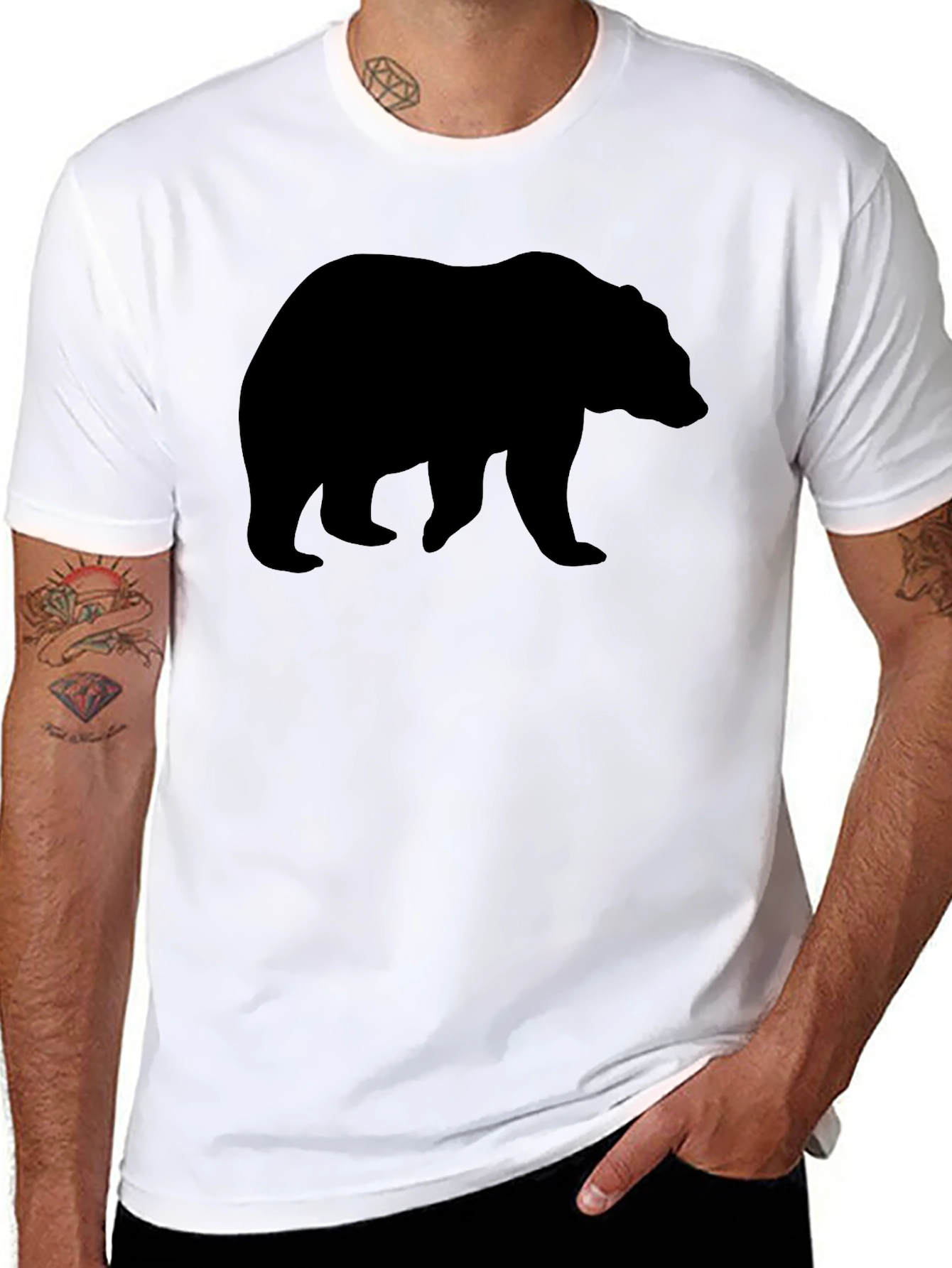 Black Bear Silhouette Graphic T-Shirt
