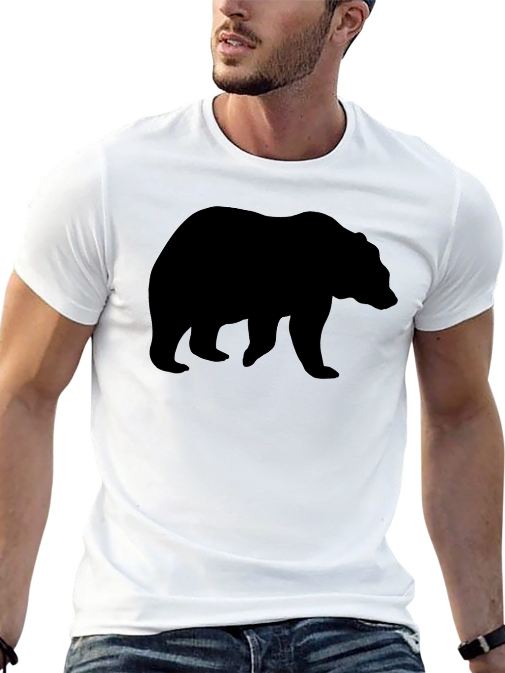 Black Bear Silhouette Graphic T-Shirt