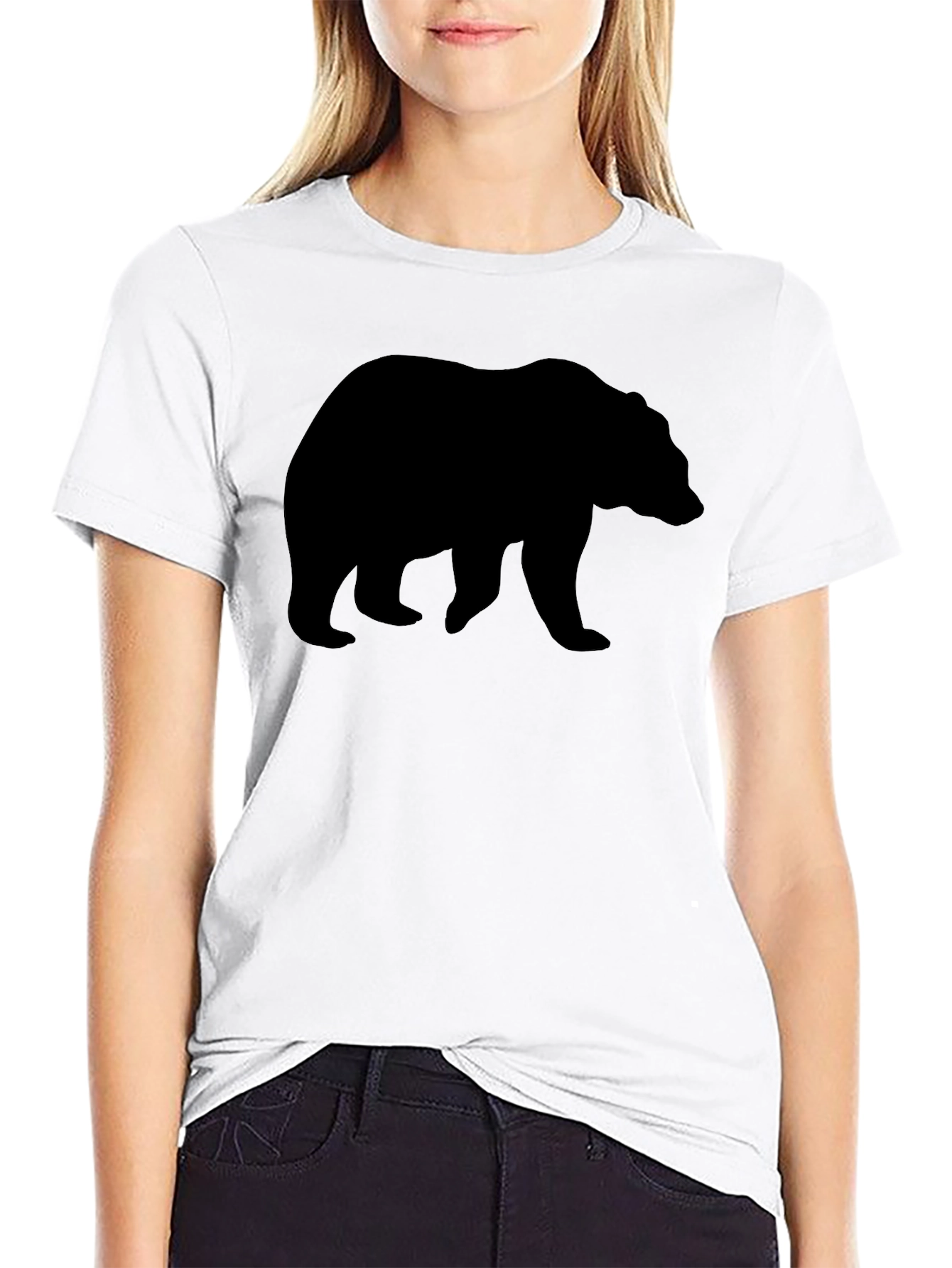 Black Bear Silhouette Graphic T-Shirt