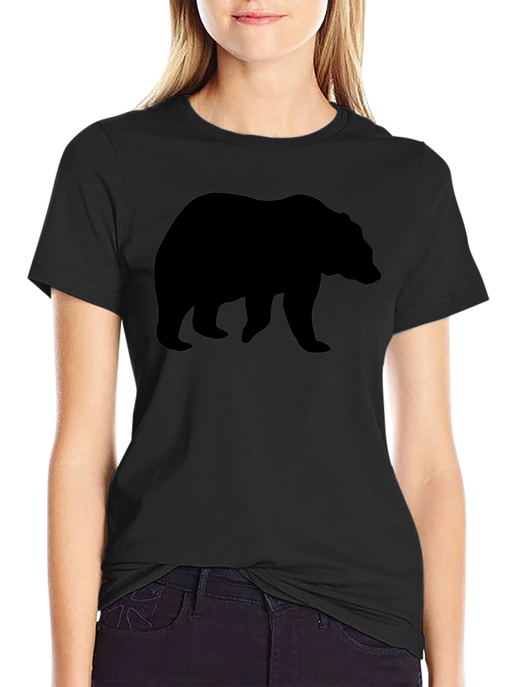 Black Bear Silhouette Graphic T-Shirt