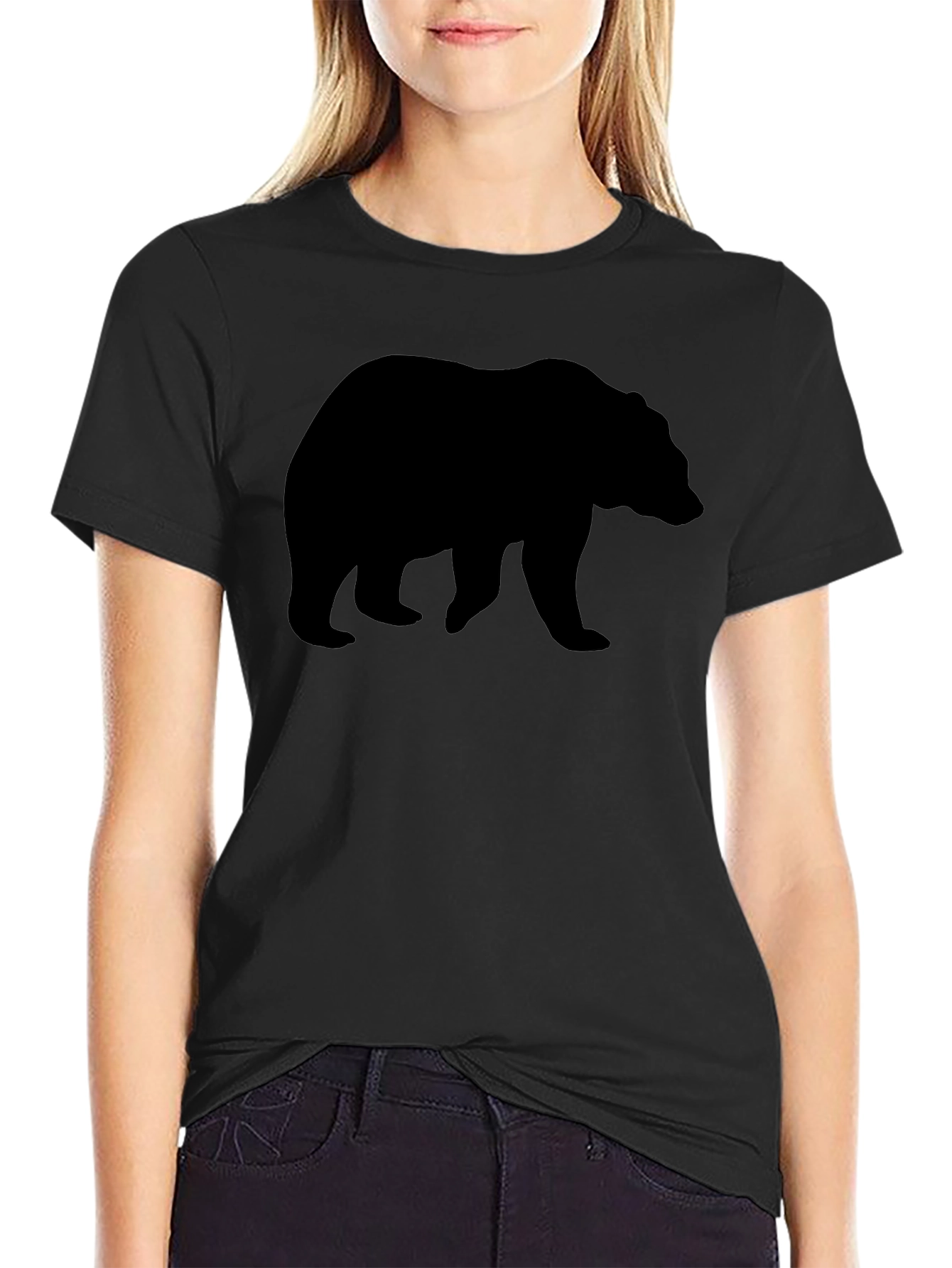 Black Bear Silhouette Graphic T-Shirt