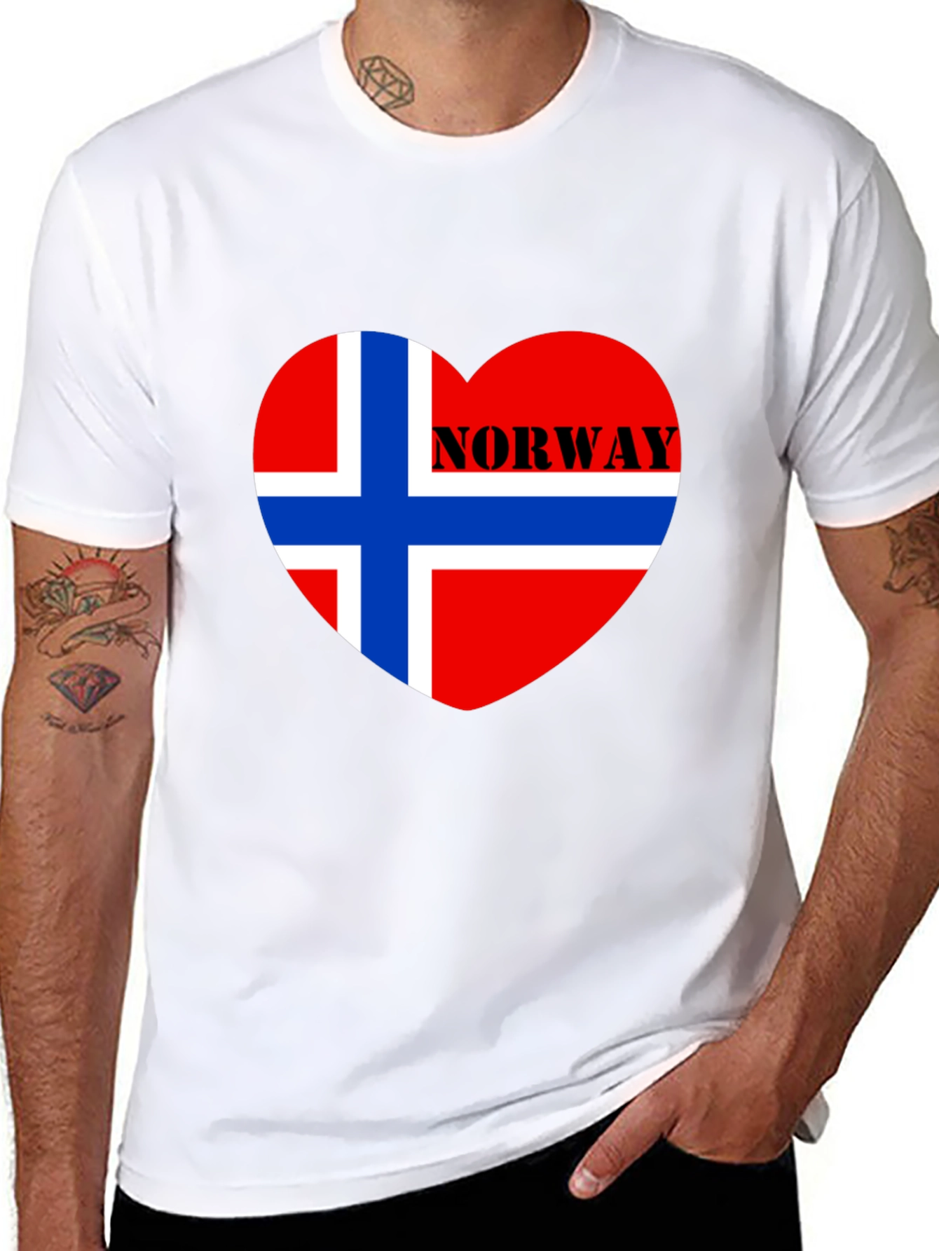 Norway Flag Heart T-Shirt