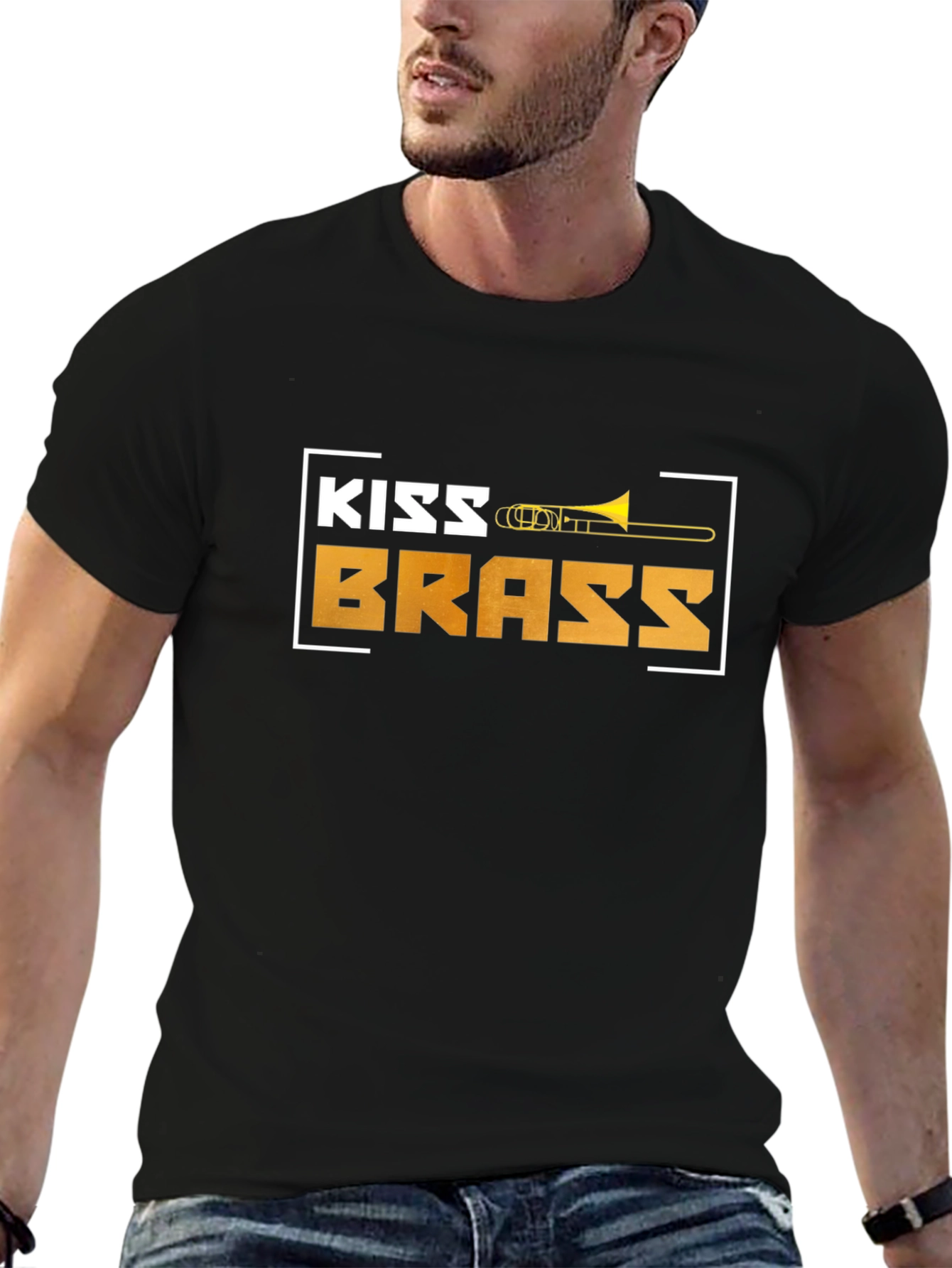 Kiss Brass Trombone T-Shirt - Music Lover Tee