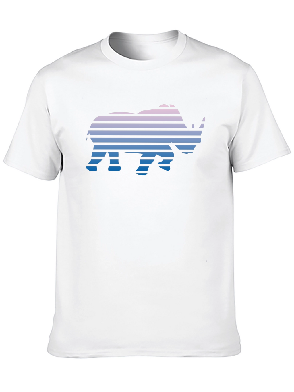 Retro Rhino Striped Graphic T-Shirt