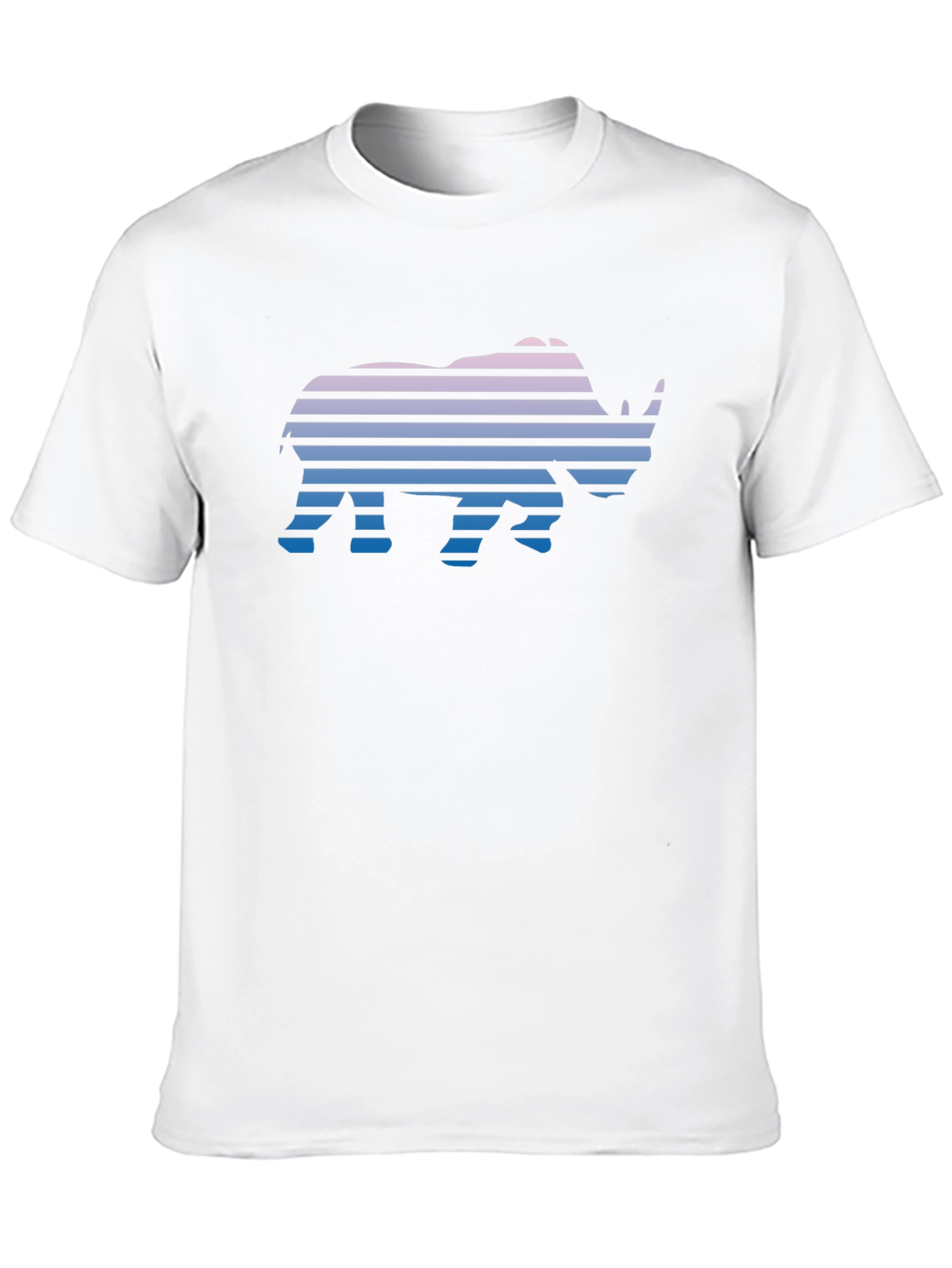 Retro Rhino Striped Graphic T-Shirt