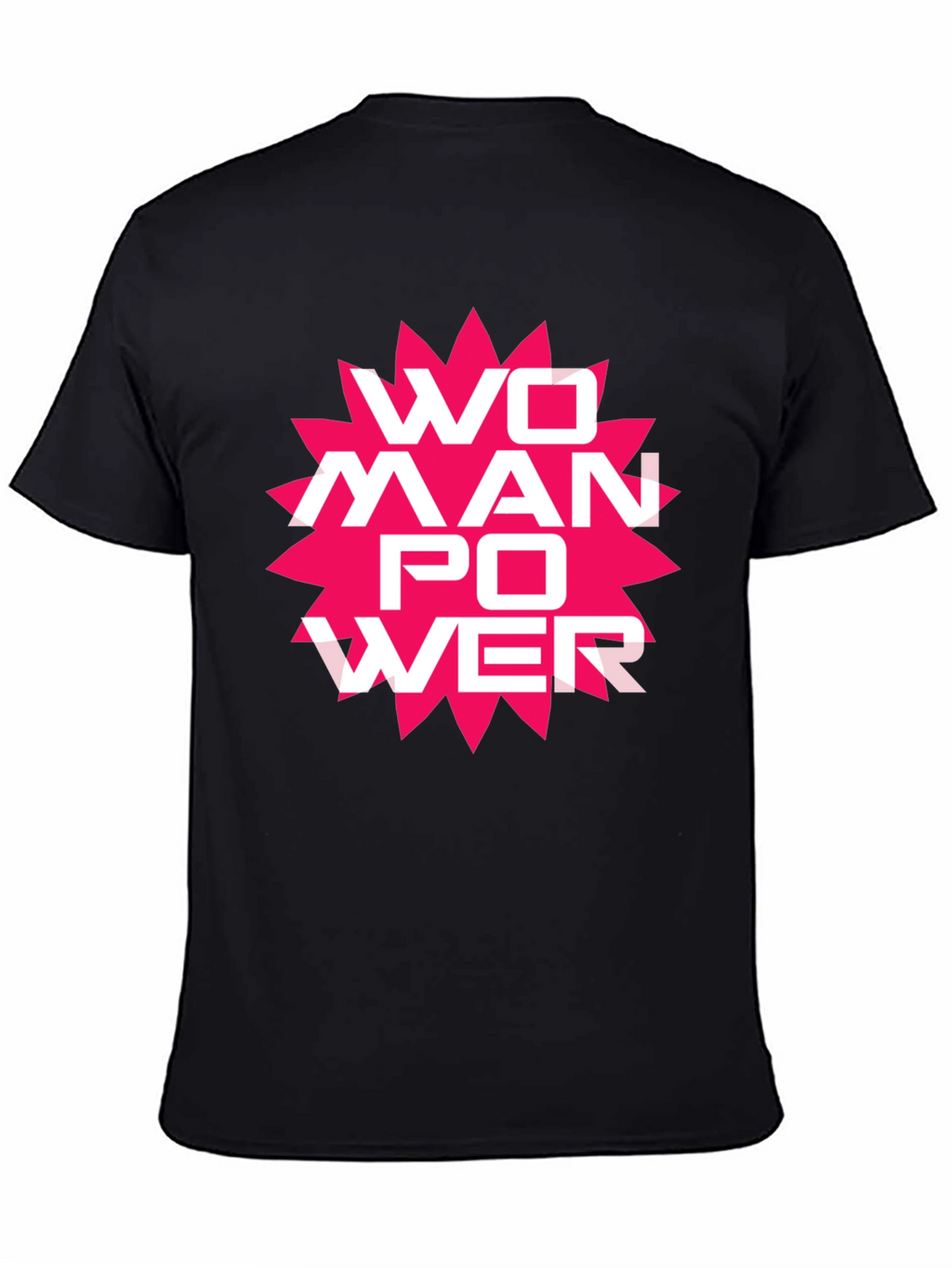 Woman Power Graphic Tee - Black Cotton T-Shirt