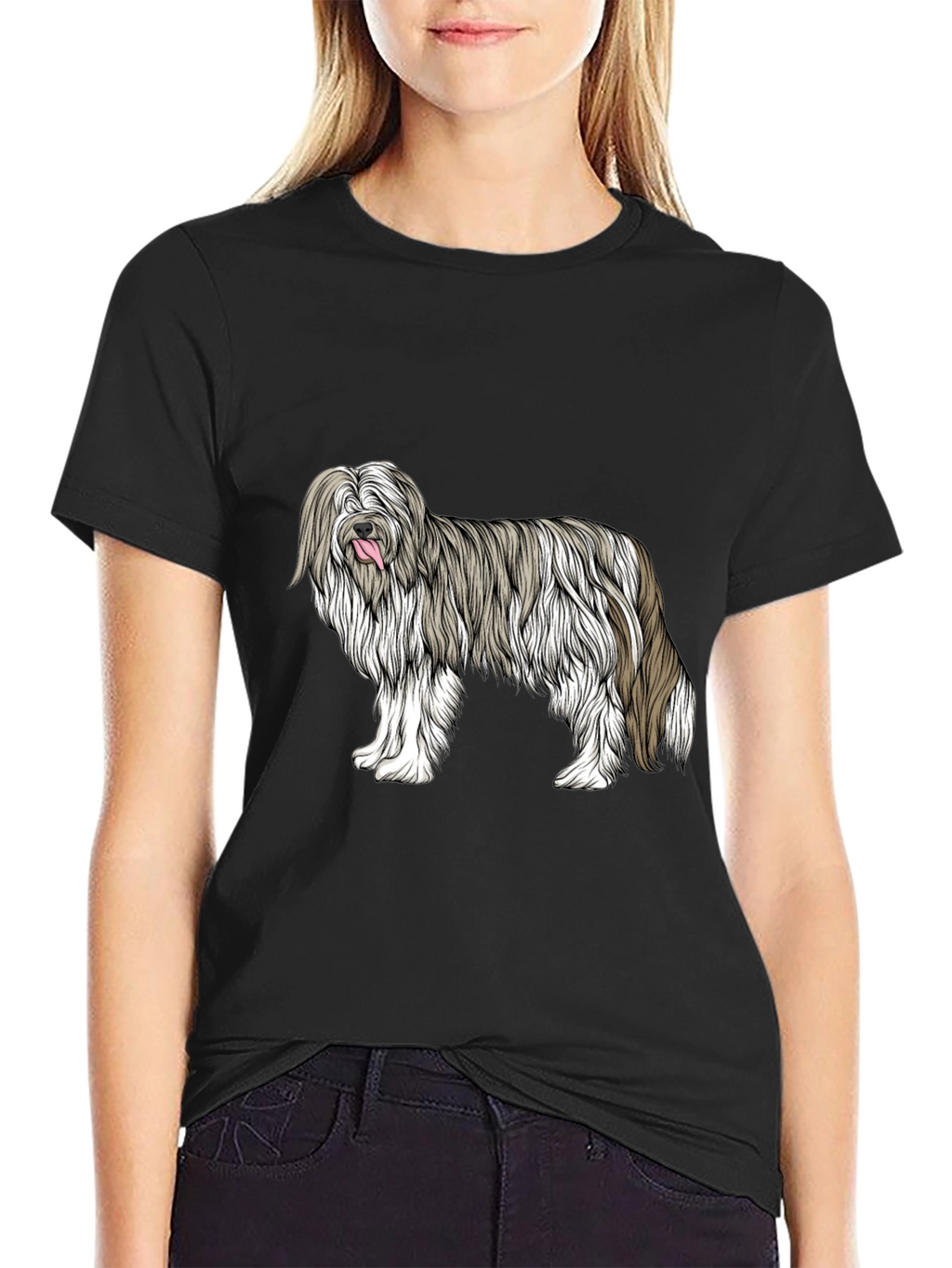 Cool Dog Breed Graphic Tee - Black Cotton Blend
