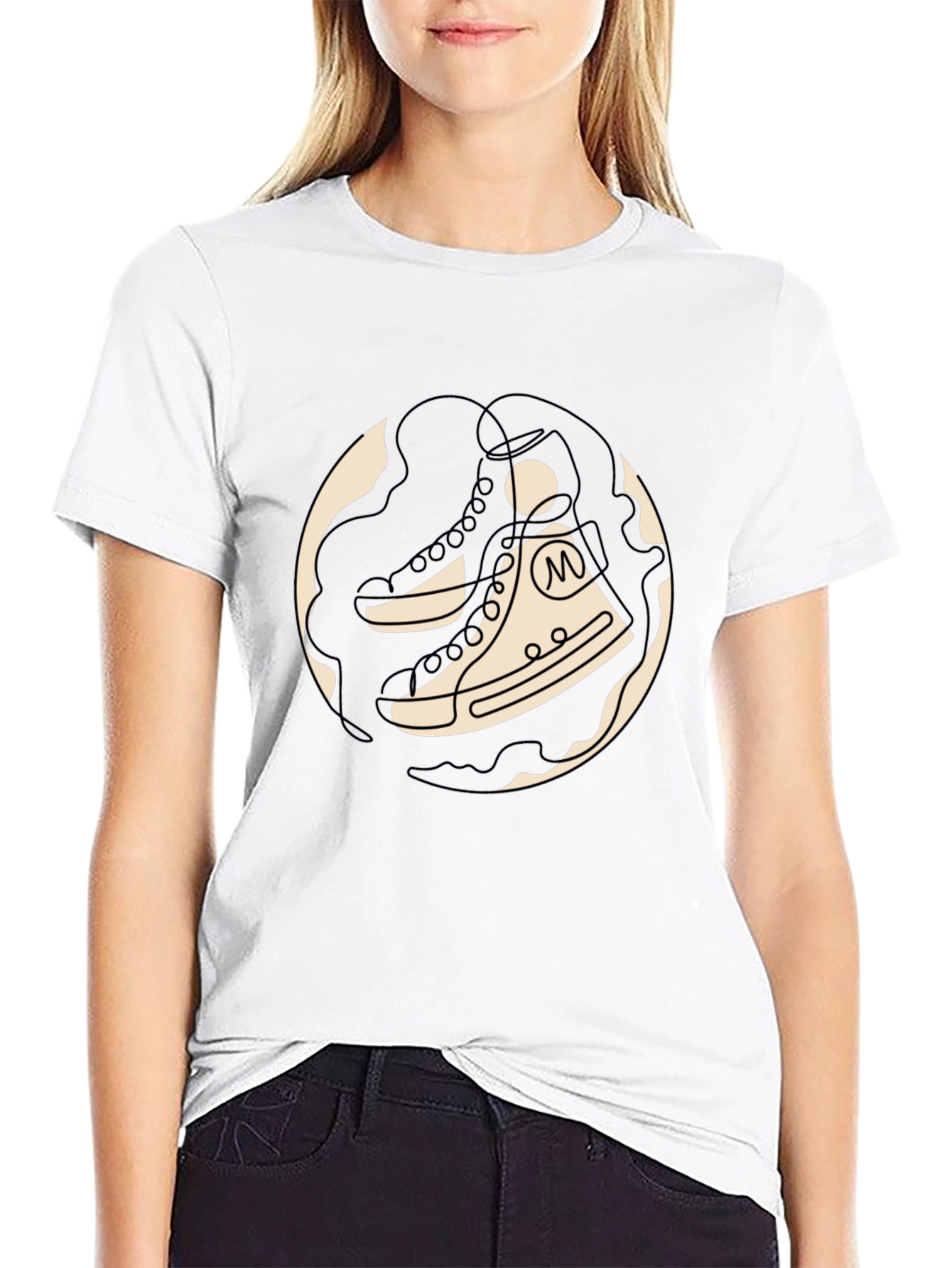 Stylish Black T-Shirt with Unique Shoe Graphic