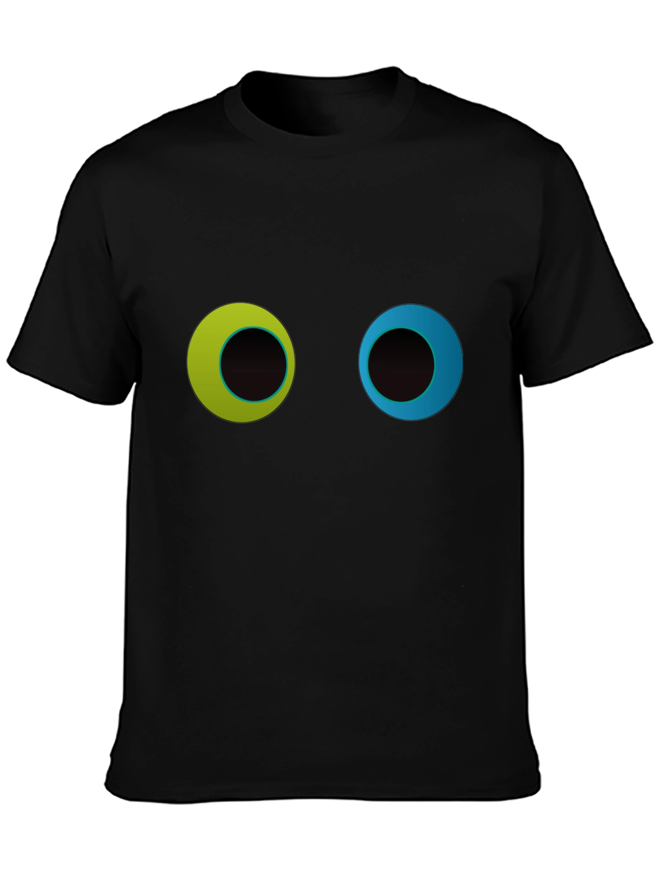 Funny Googly Eyes Graphic Black T-Shirt