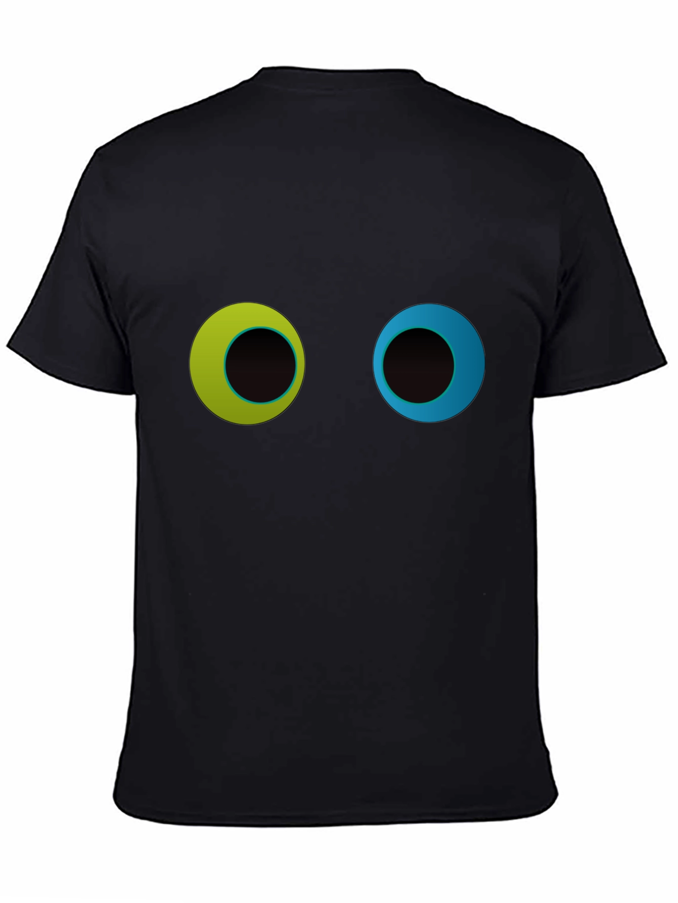 Funny Googly Eyes Graphic Black T-Shirt