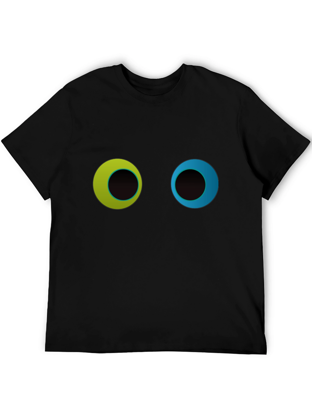 Funny Googly Eyes Graphic Black T-Shirt