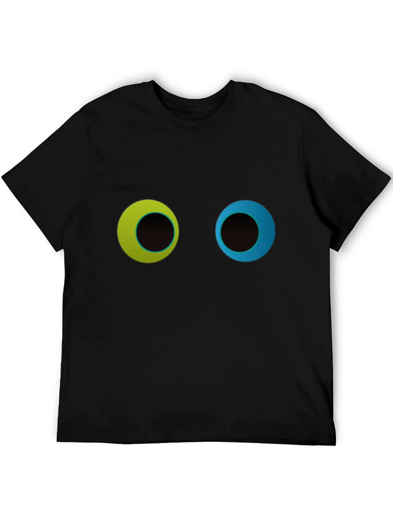 Funny Googly Eyes Graphic Black T-Shirt