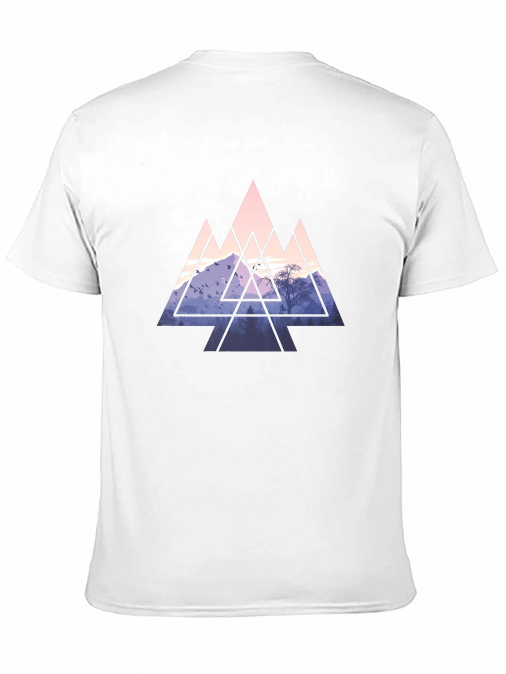 Geometric Mountain Graphic Tee - Black