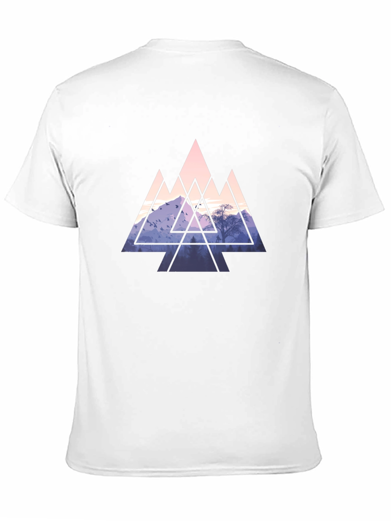 Geometric Mountain Graphic Tee - Black