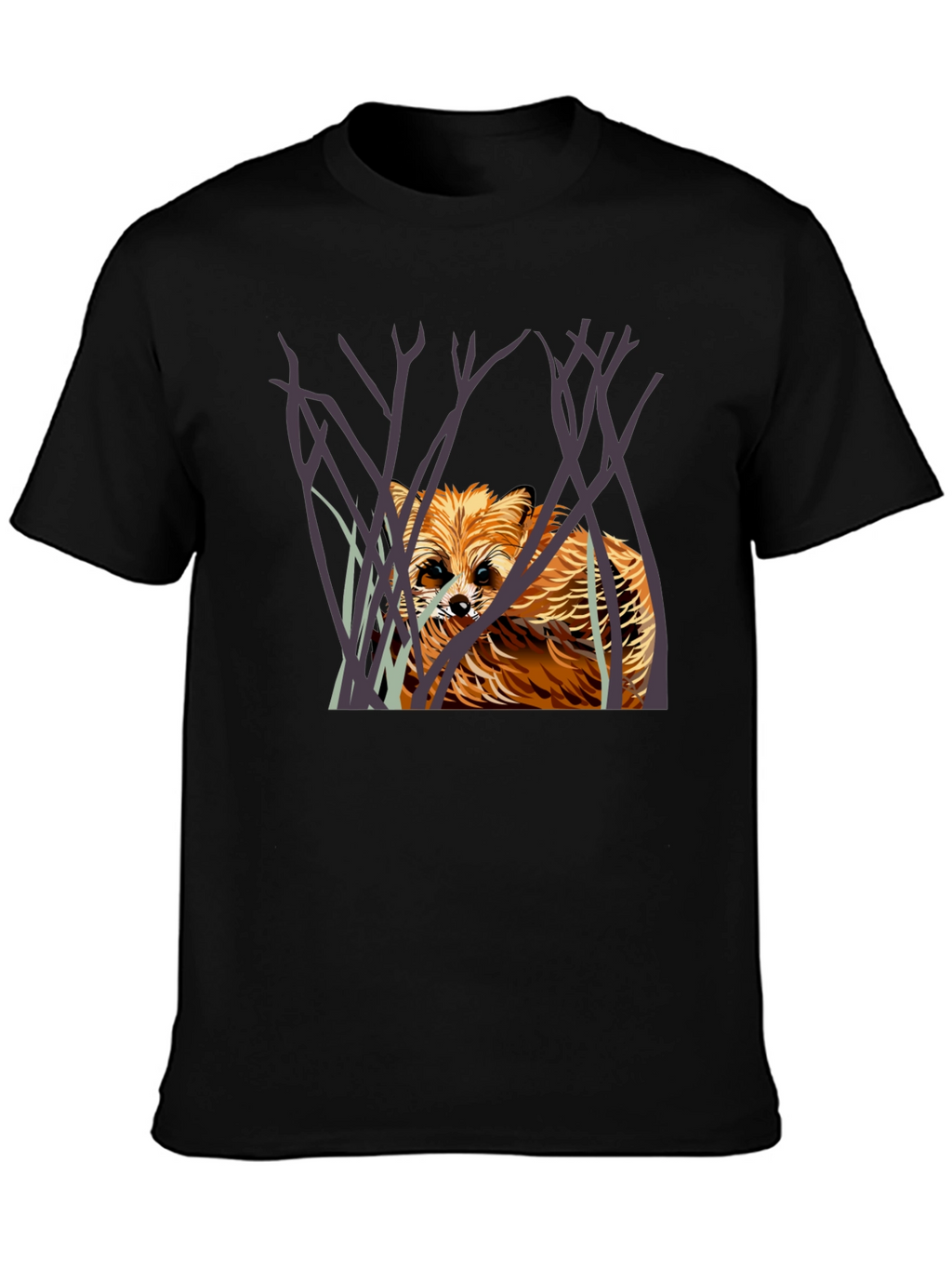 Raccoon Graphic Print Black T-Shirt