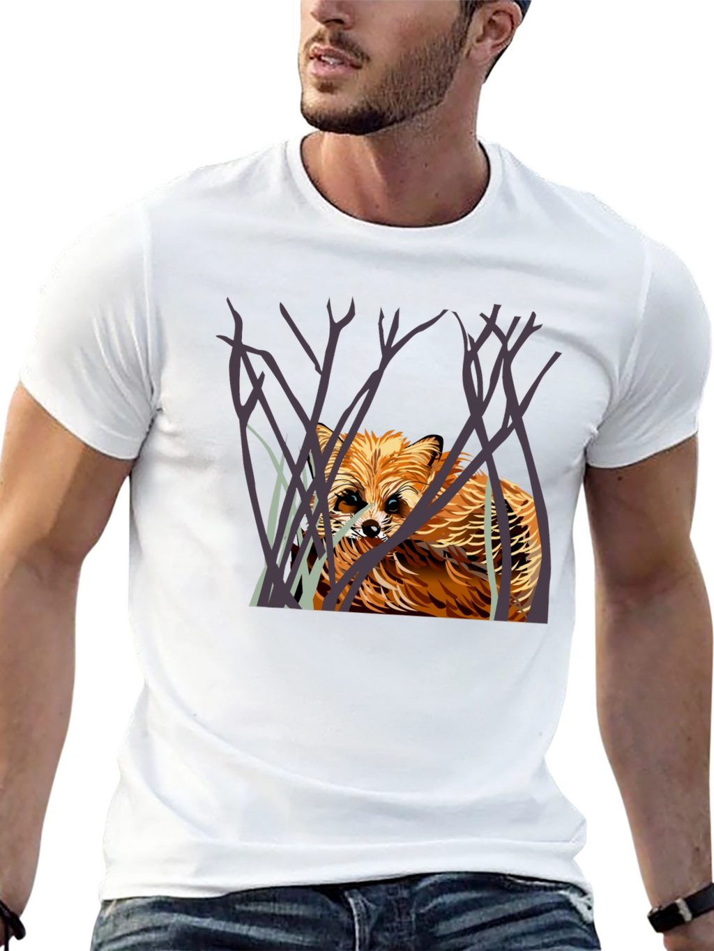 Raccoon Graphic Print Black T-Shirt