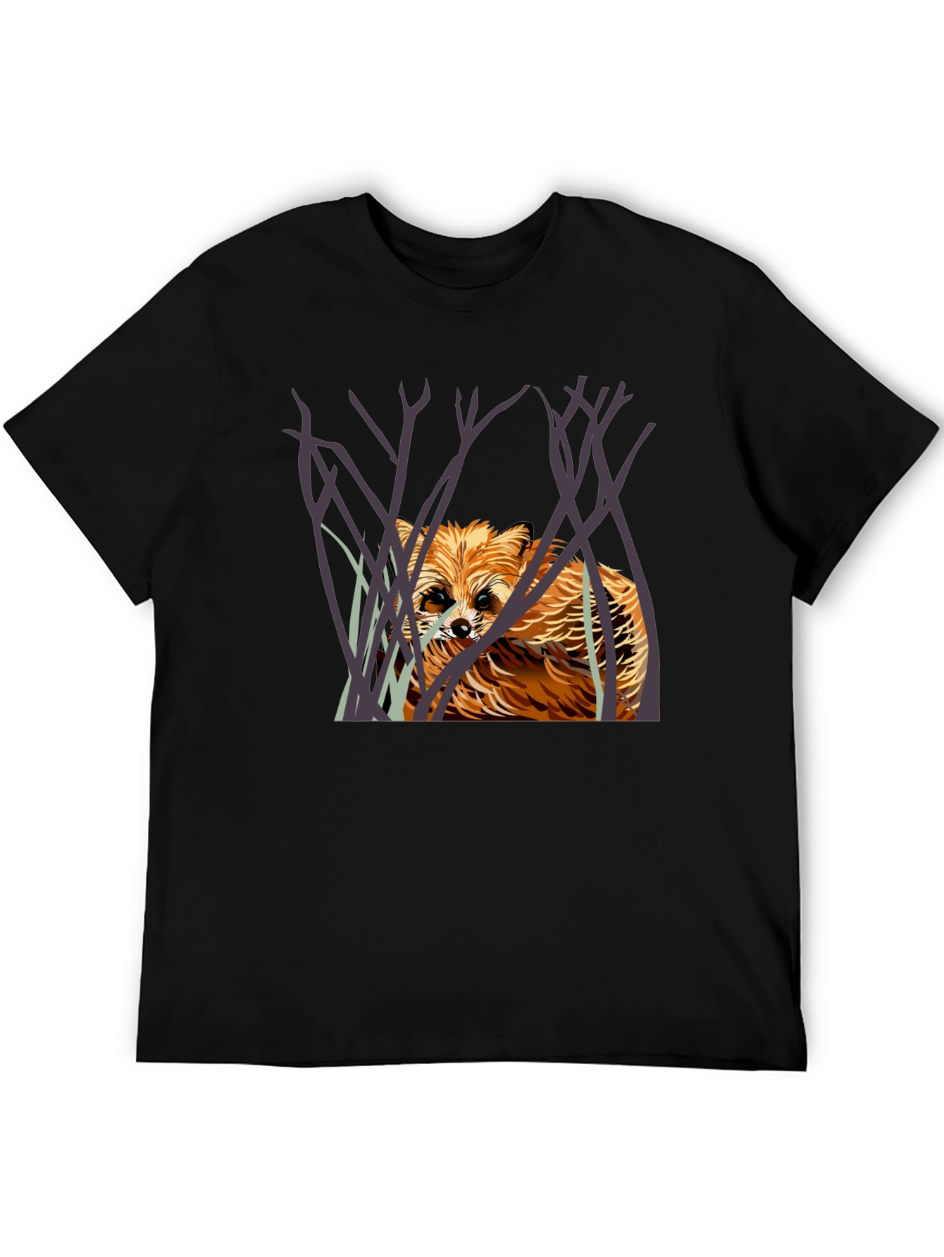 Raccoon Graphic Print Black T-Shirt