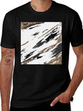 Abstract Art Graphic Tee - Black
