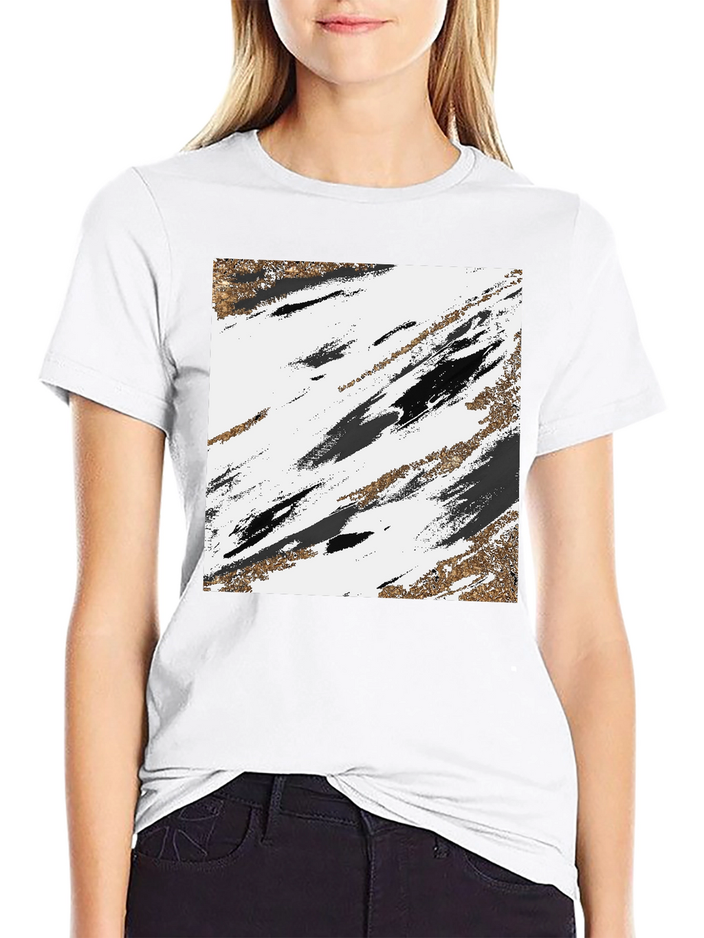 Abstract Art Graphic Tee - Black