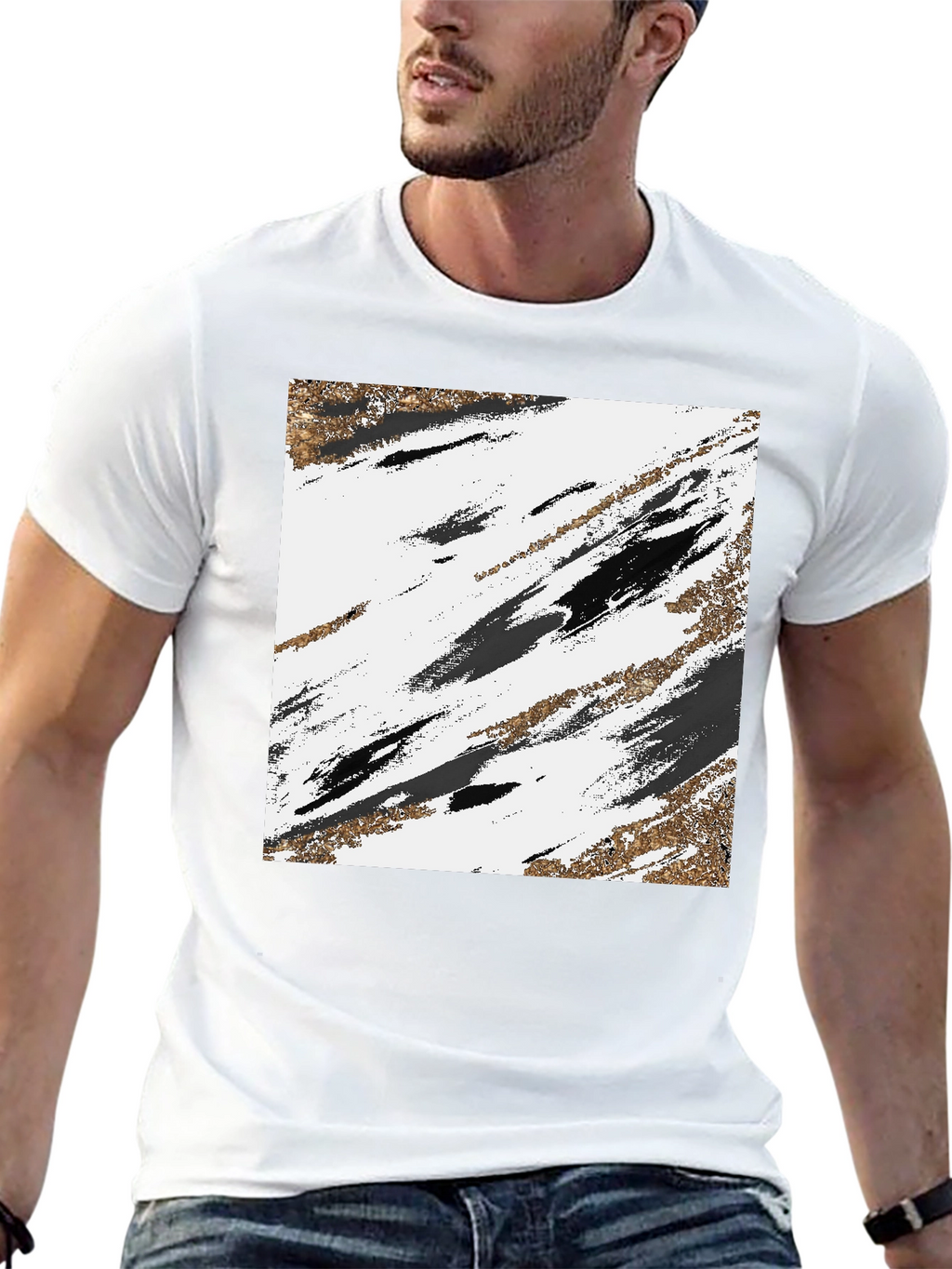 Abstract Art Graphic Tee - Black