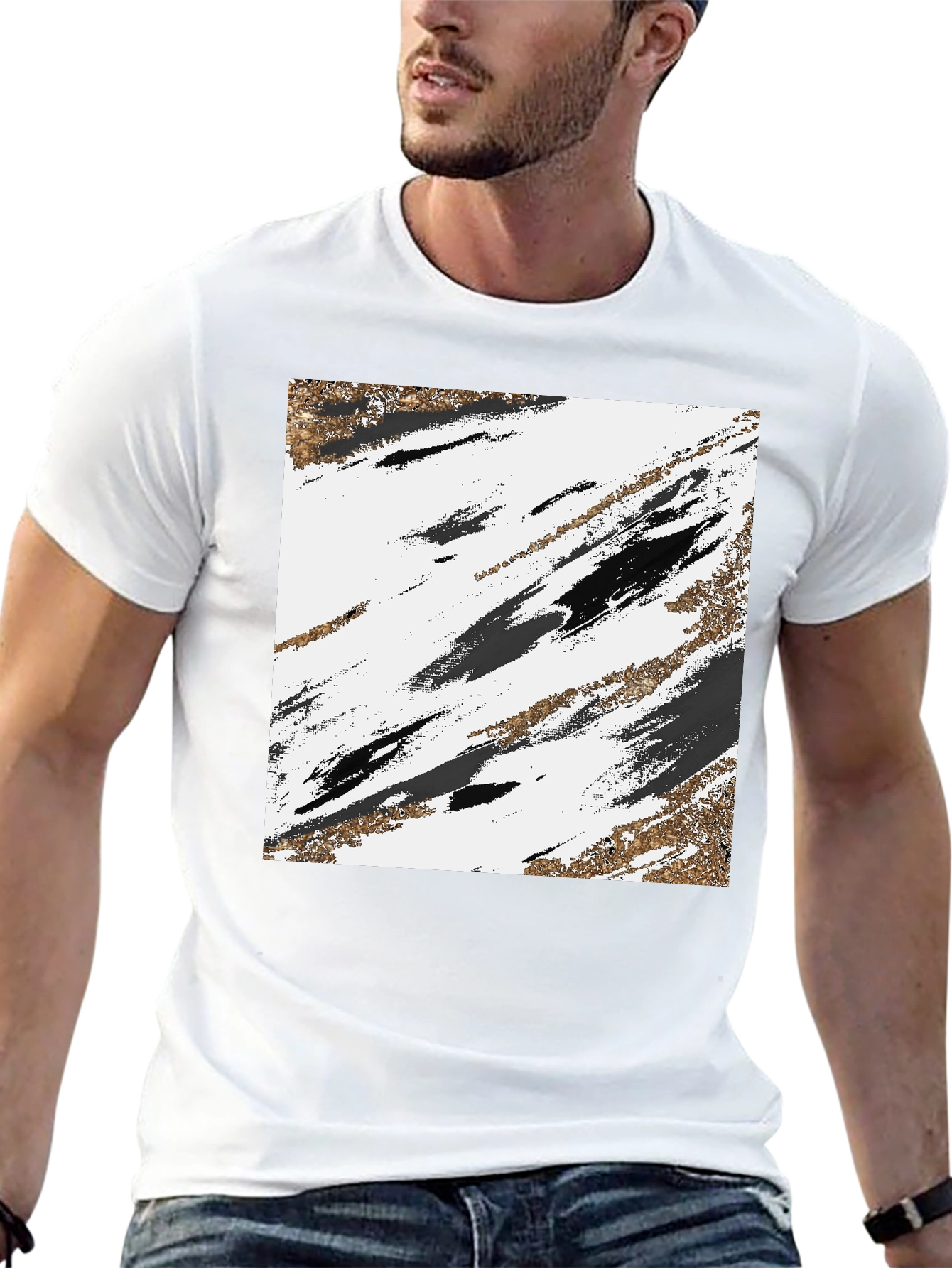 Abstract Art Graphic Tee - Black