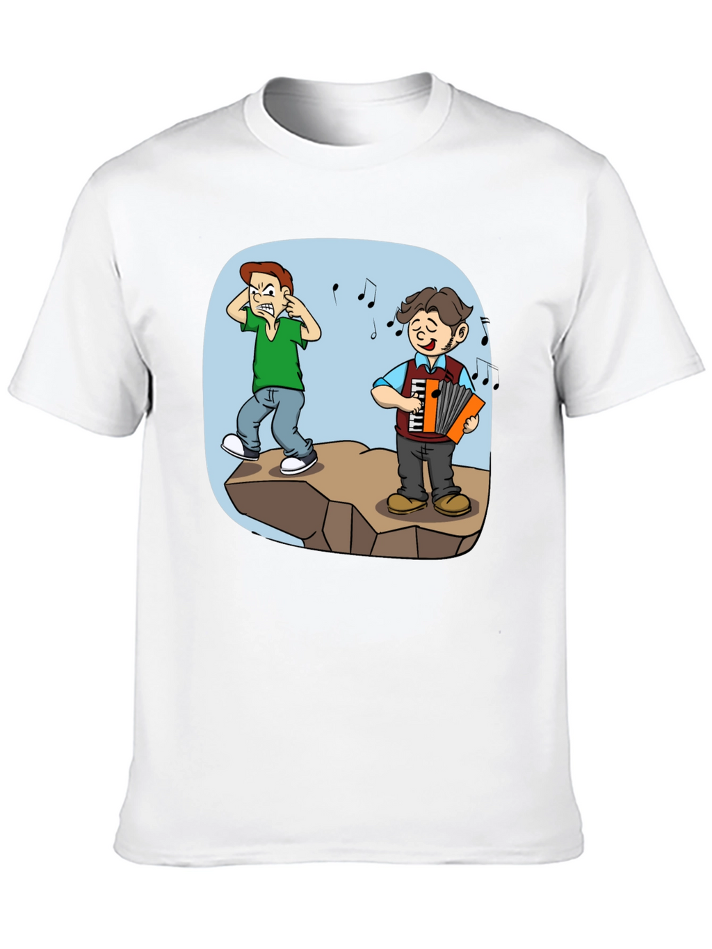 Humorous Accordion Cartoon T-Shirt
