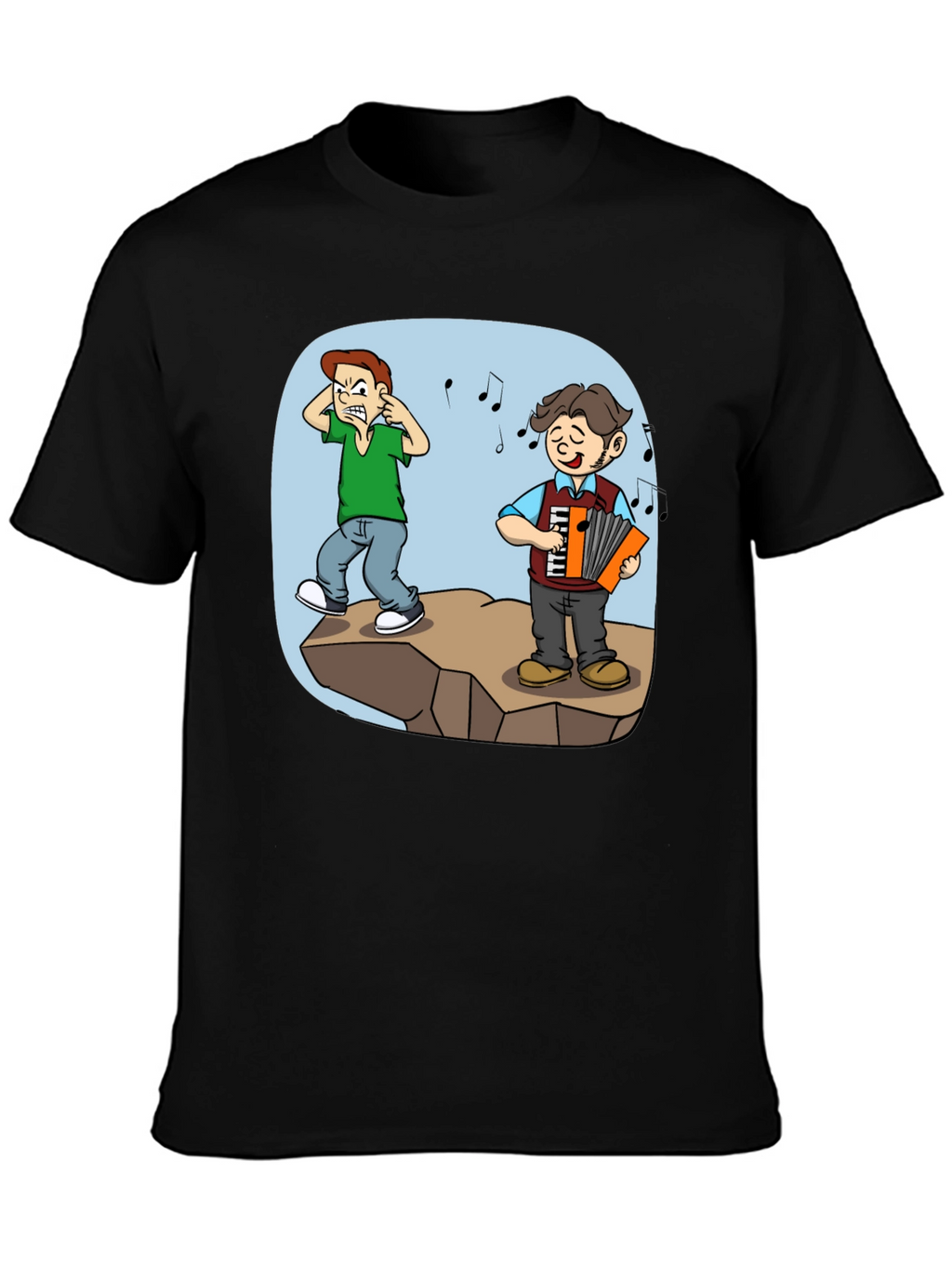 Humorous Accordion Cartoon T-Shirt