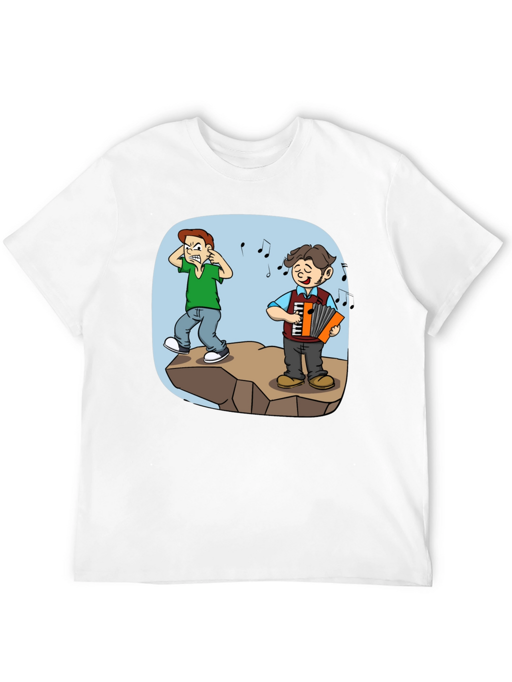 Humorous Accordion Cartoon T-Shirt