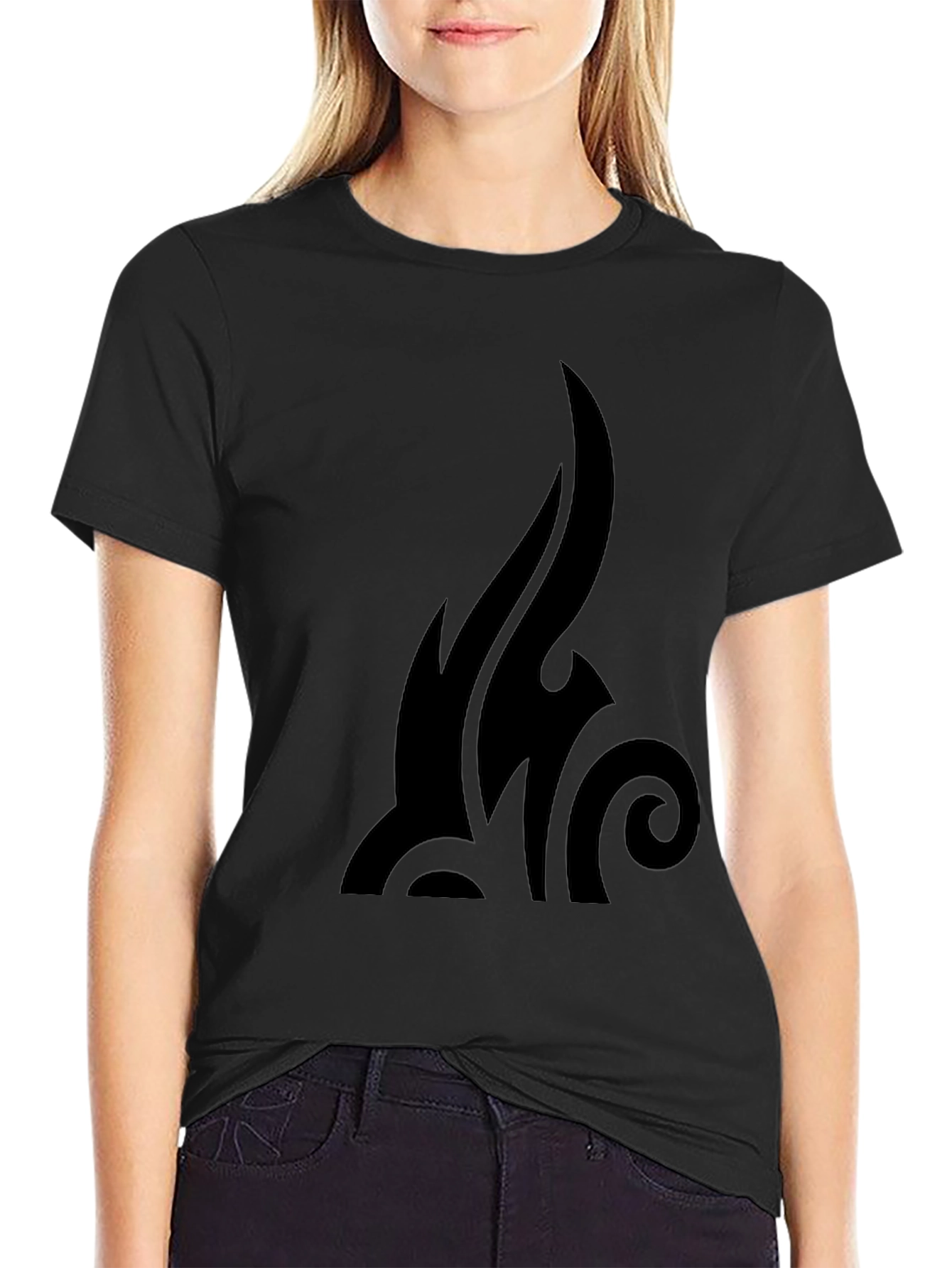 Mens Black Tribal Graphic T-Shirt - Casual Style
