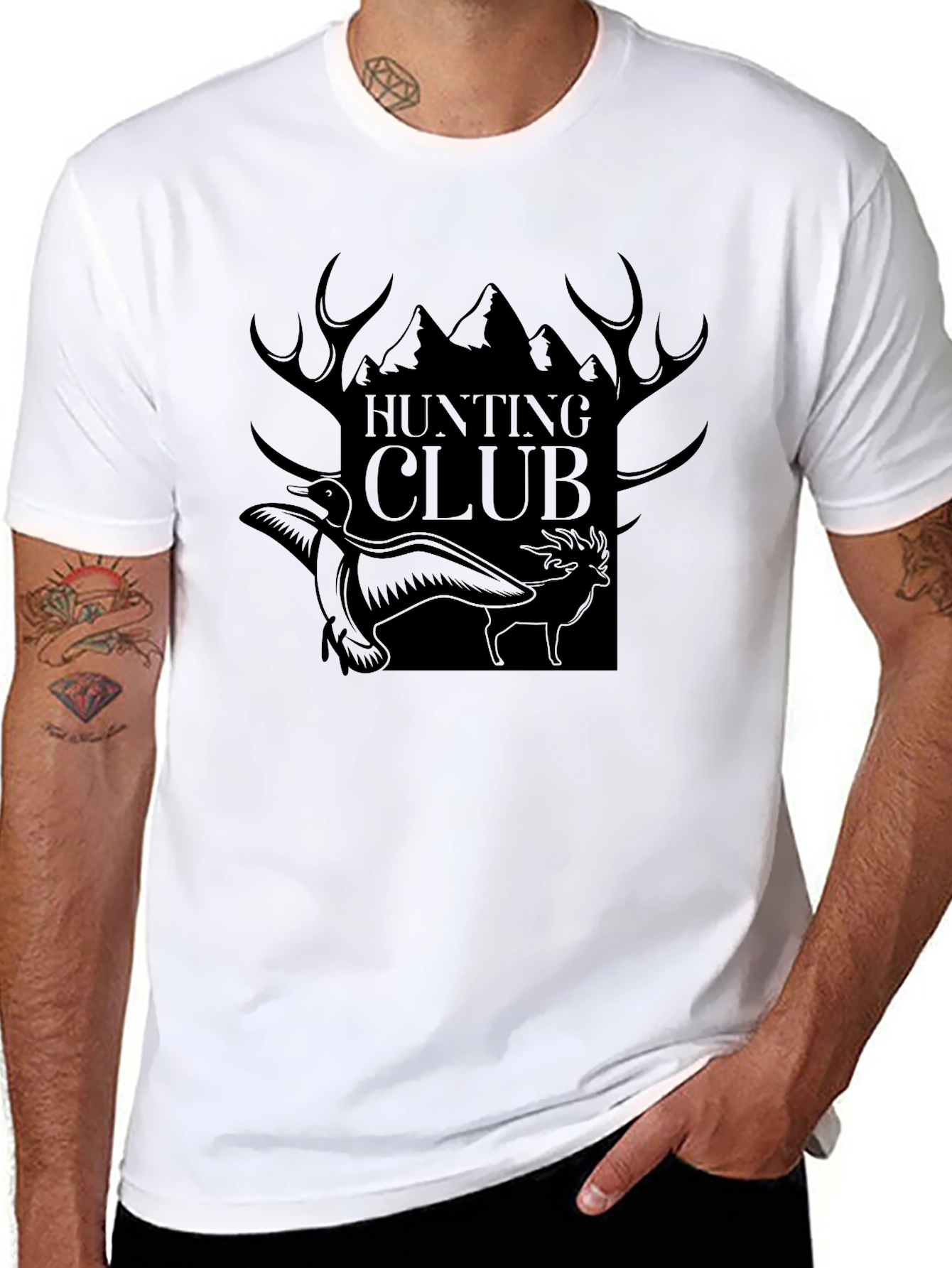 Hunting Club Black Graphic T-Shirt