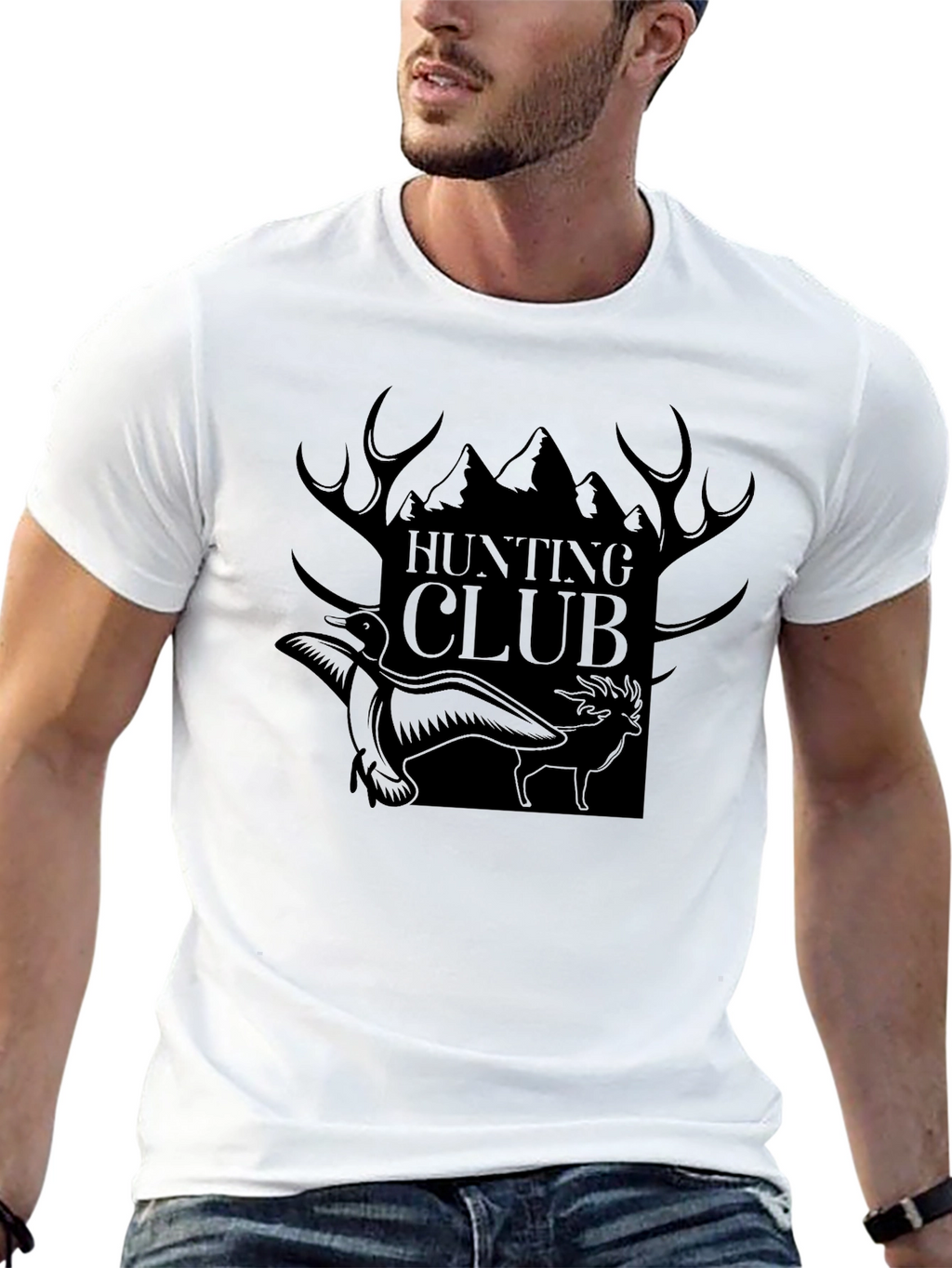 Hunting Club Black Graphic T-Shirt