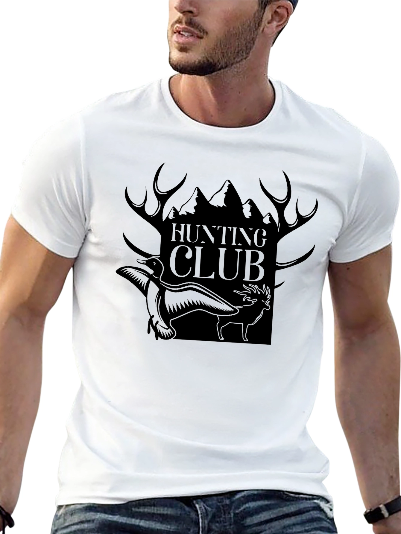 Hunting Club Black Graphic T-Shirt