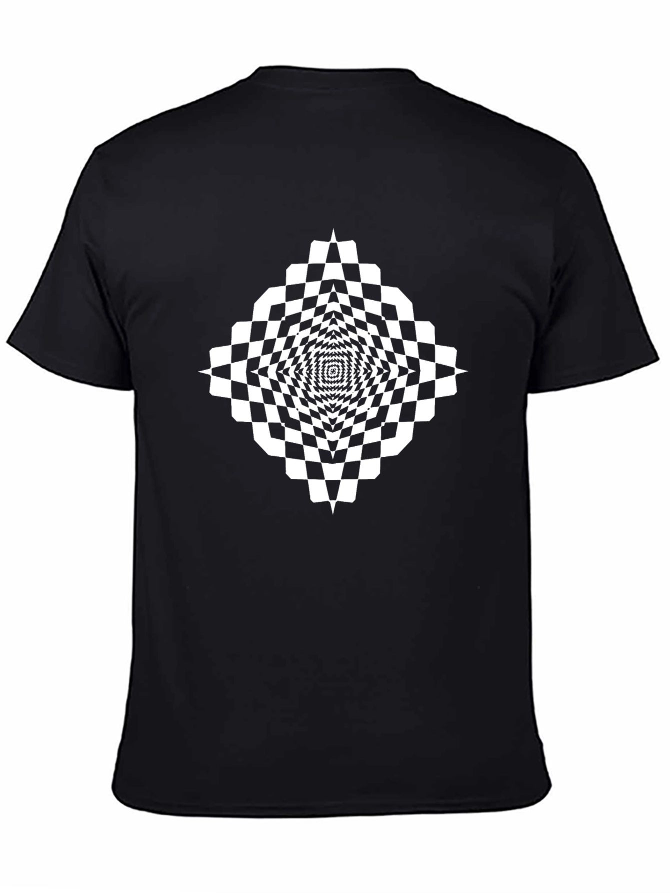 Optical Illusion Checkered Tee - Modern Art Shirt