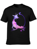 Cosmic Cat Graphic Black T-Shirt