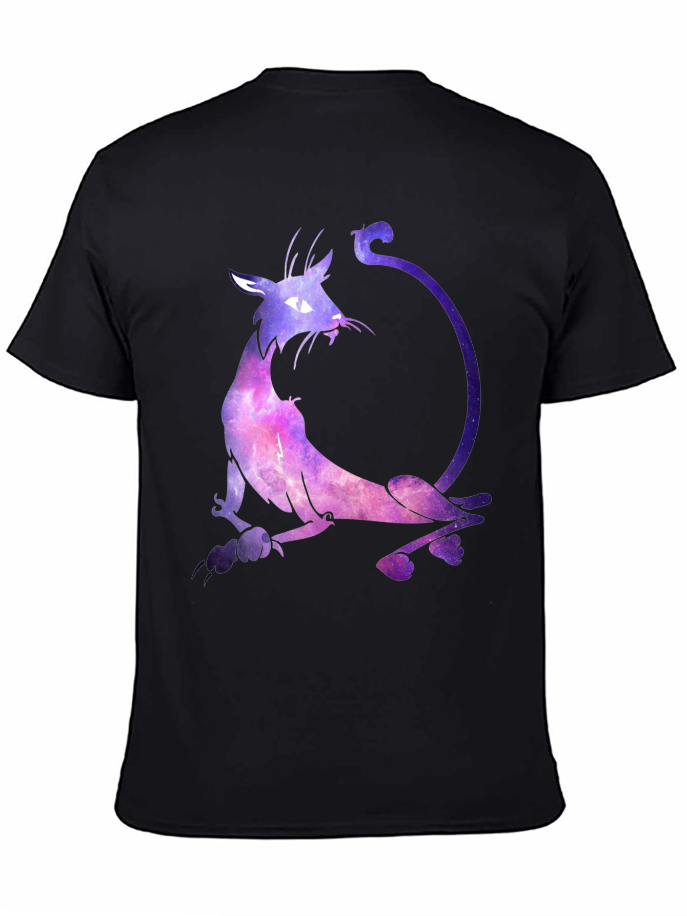 Cosmic Cat Graphic Black T-Shirt