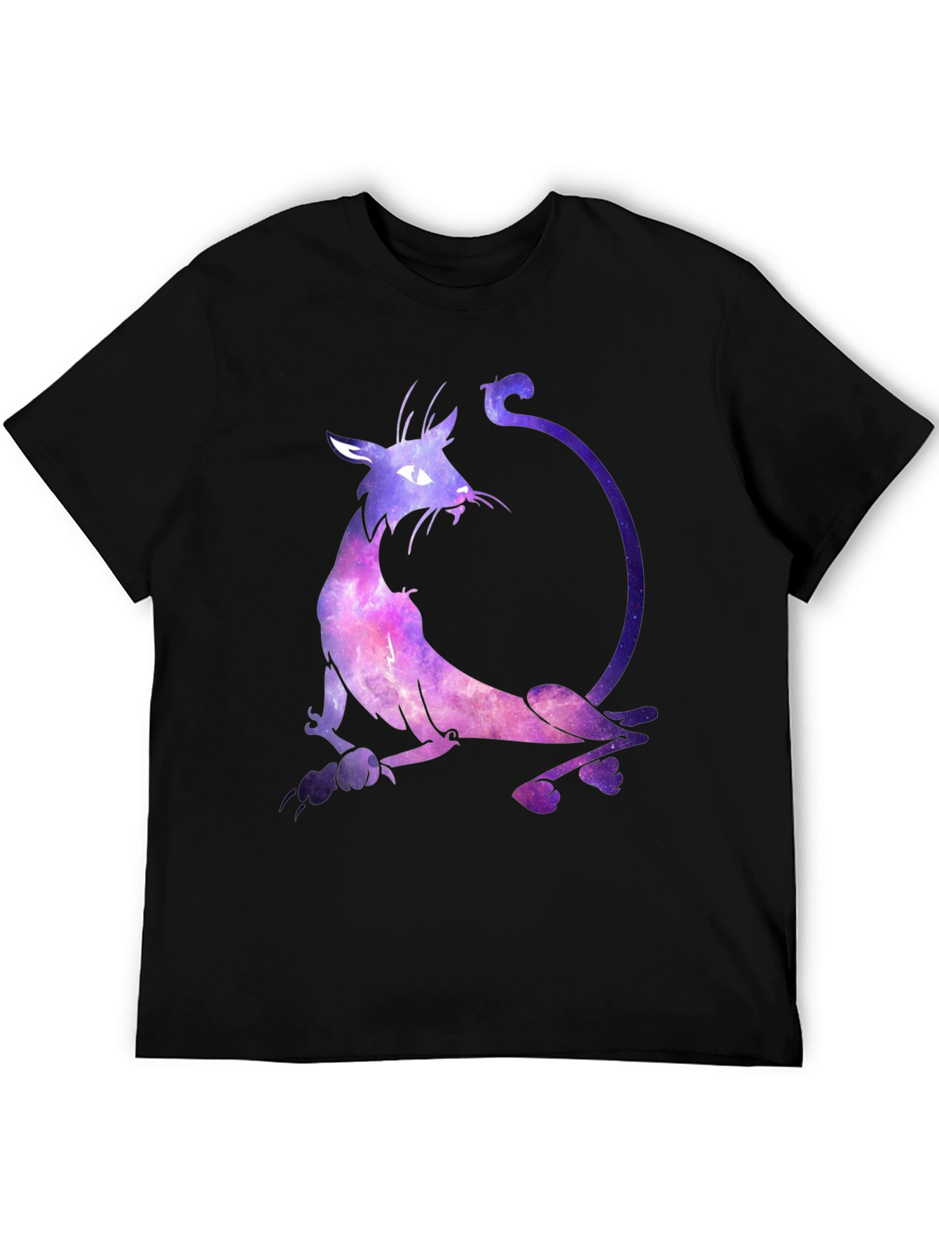 Cosmic Cat Graphic Black T-Shirt