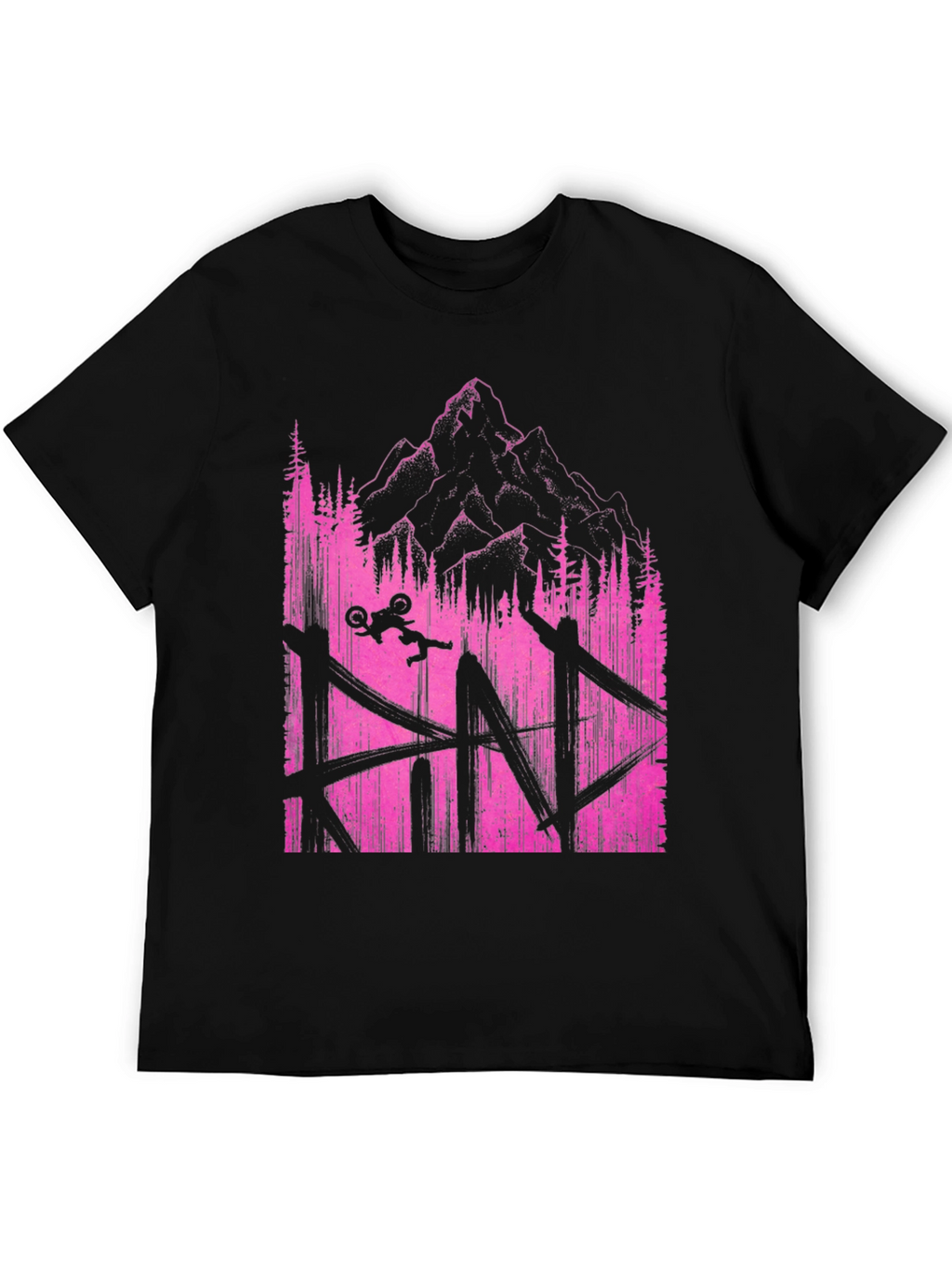 Mountain Bike Jump Graphic Tee - Black