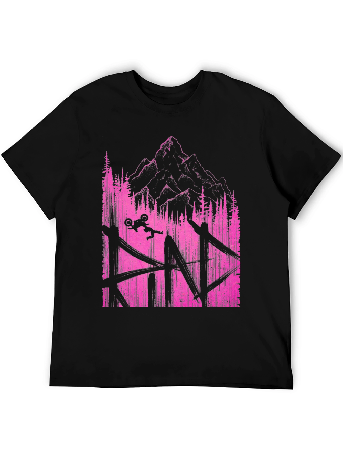 Mountain Bike Jump Graphic Tee - Black