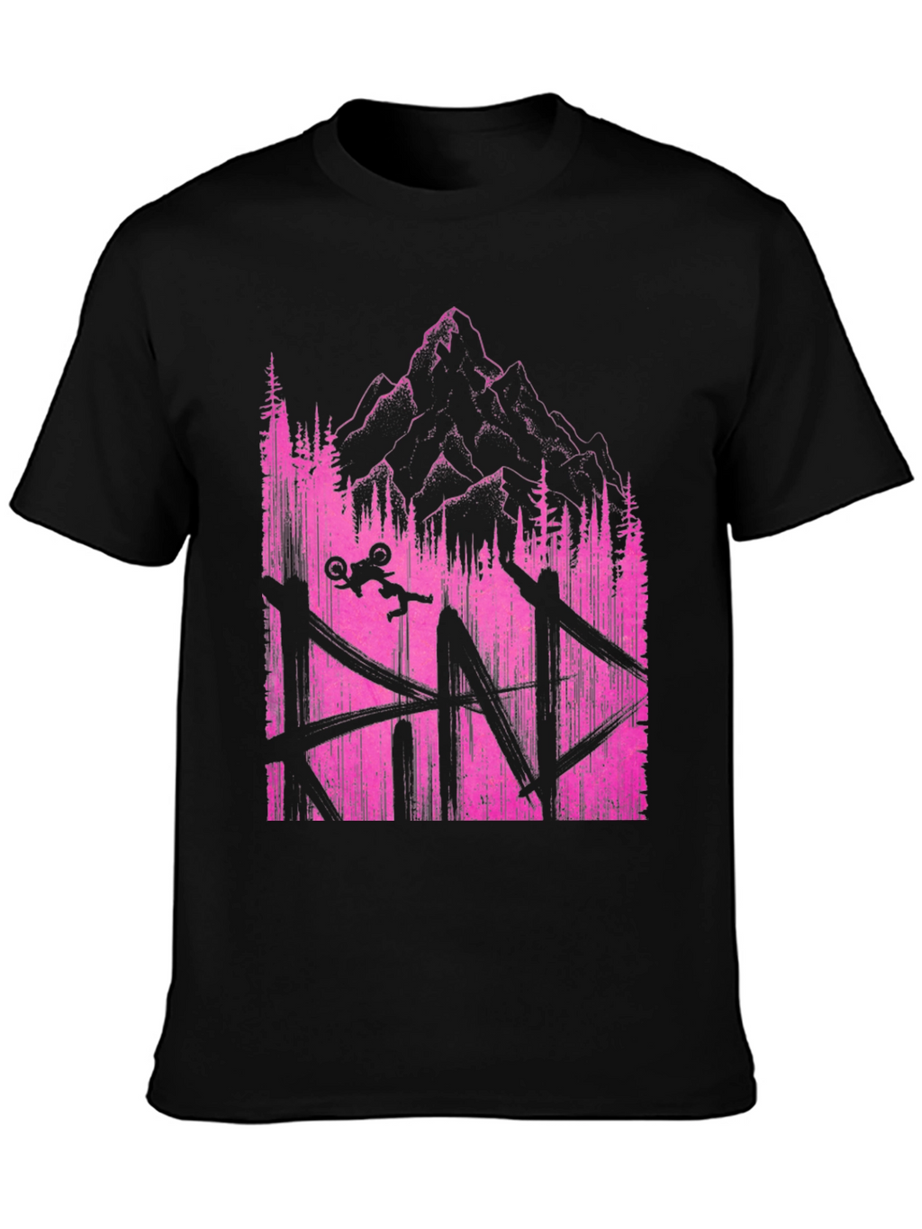 Mountain Bike Jump Graphic Tee - Black