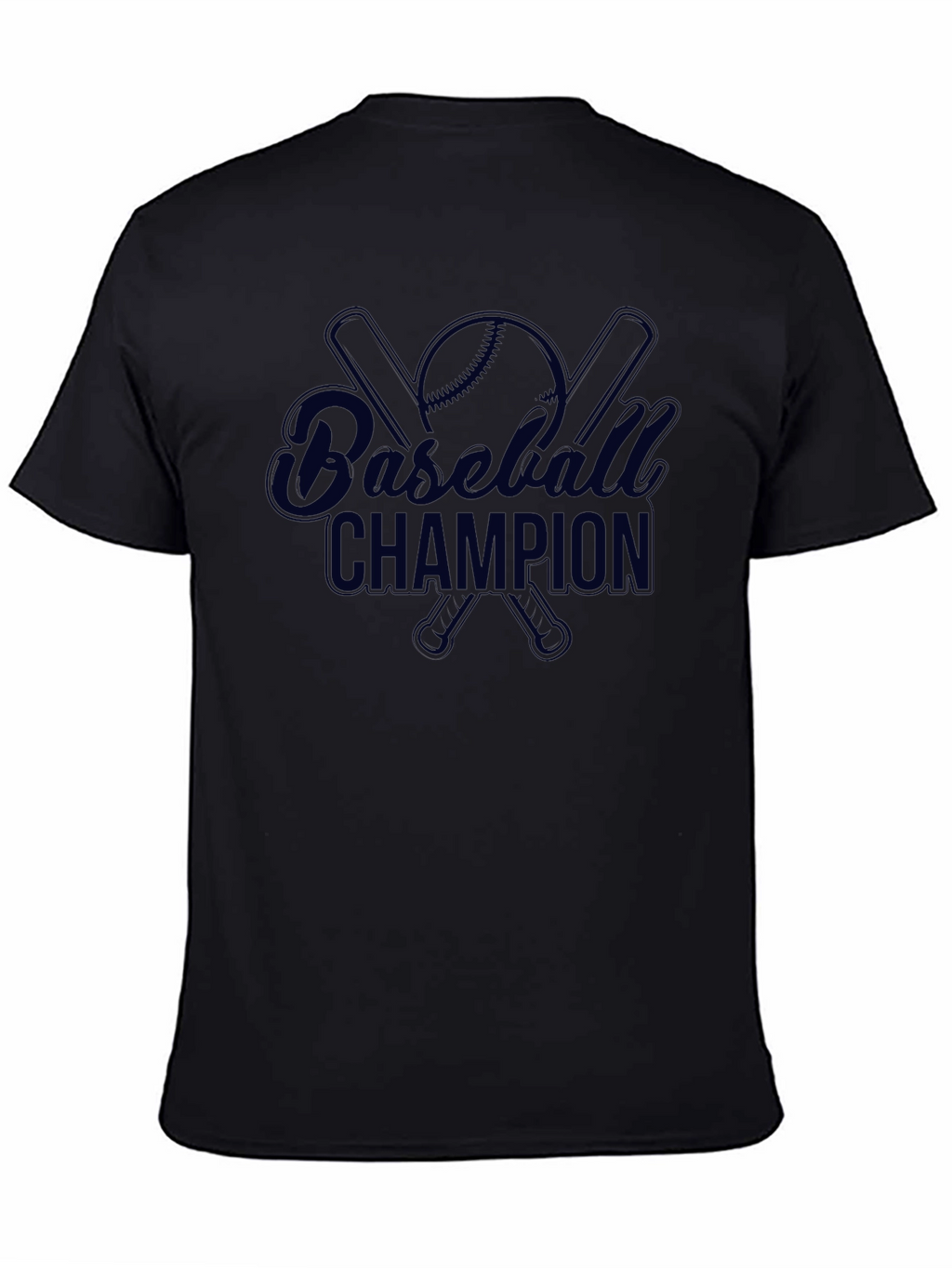 Baseball Champion Graphic Tee - Black Cotton Shirt