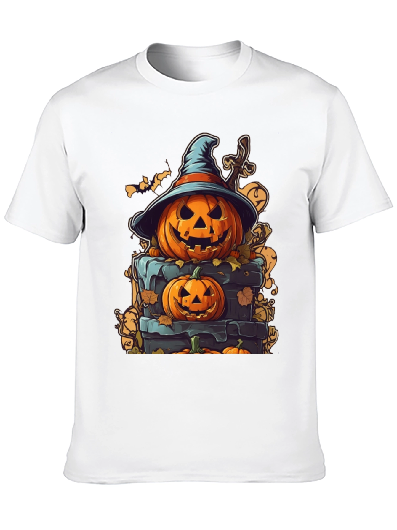 Spooky Halloween Pumpkin Stack Graphic Tee
