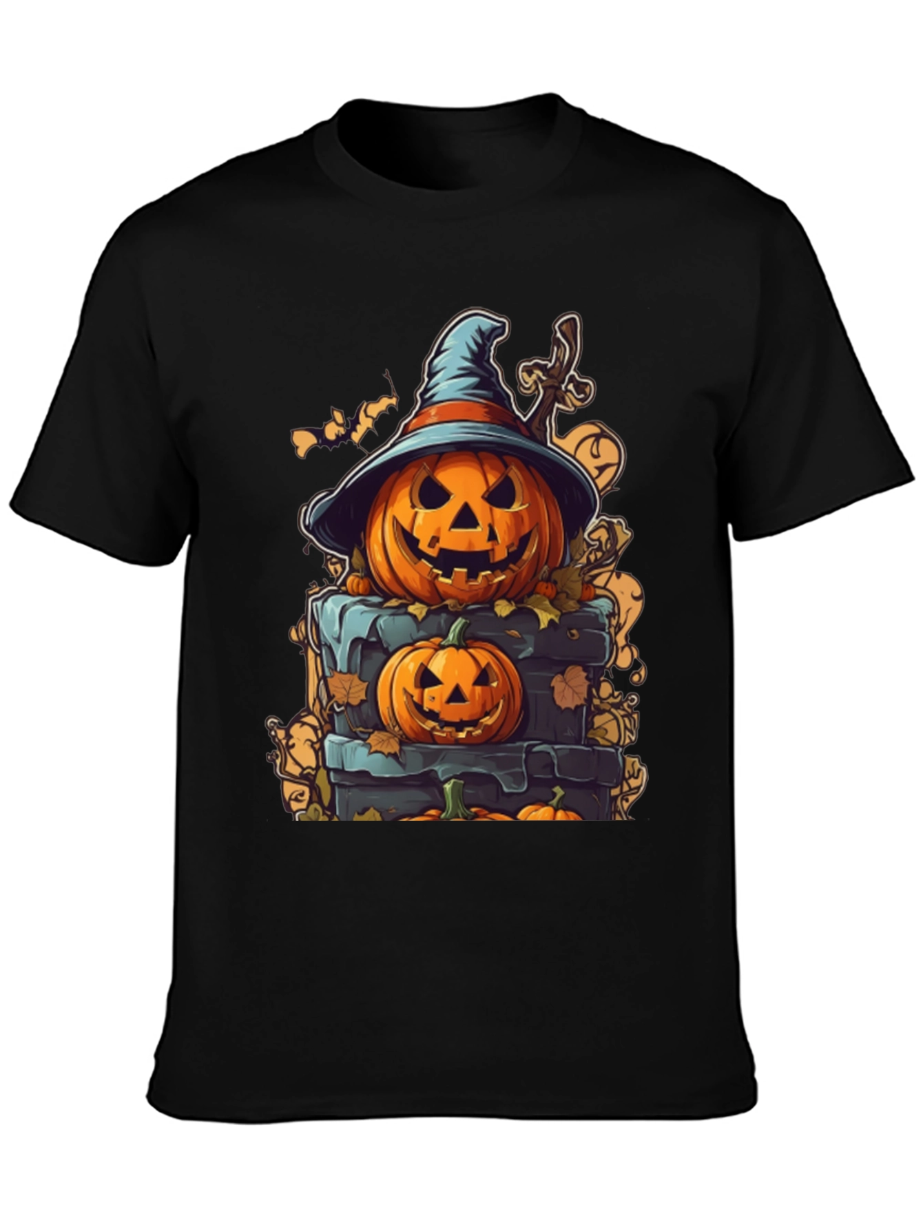 Spooky Halloween Pumpkin Stack Graphic Tee