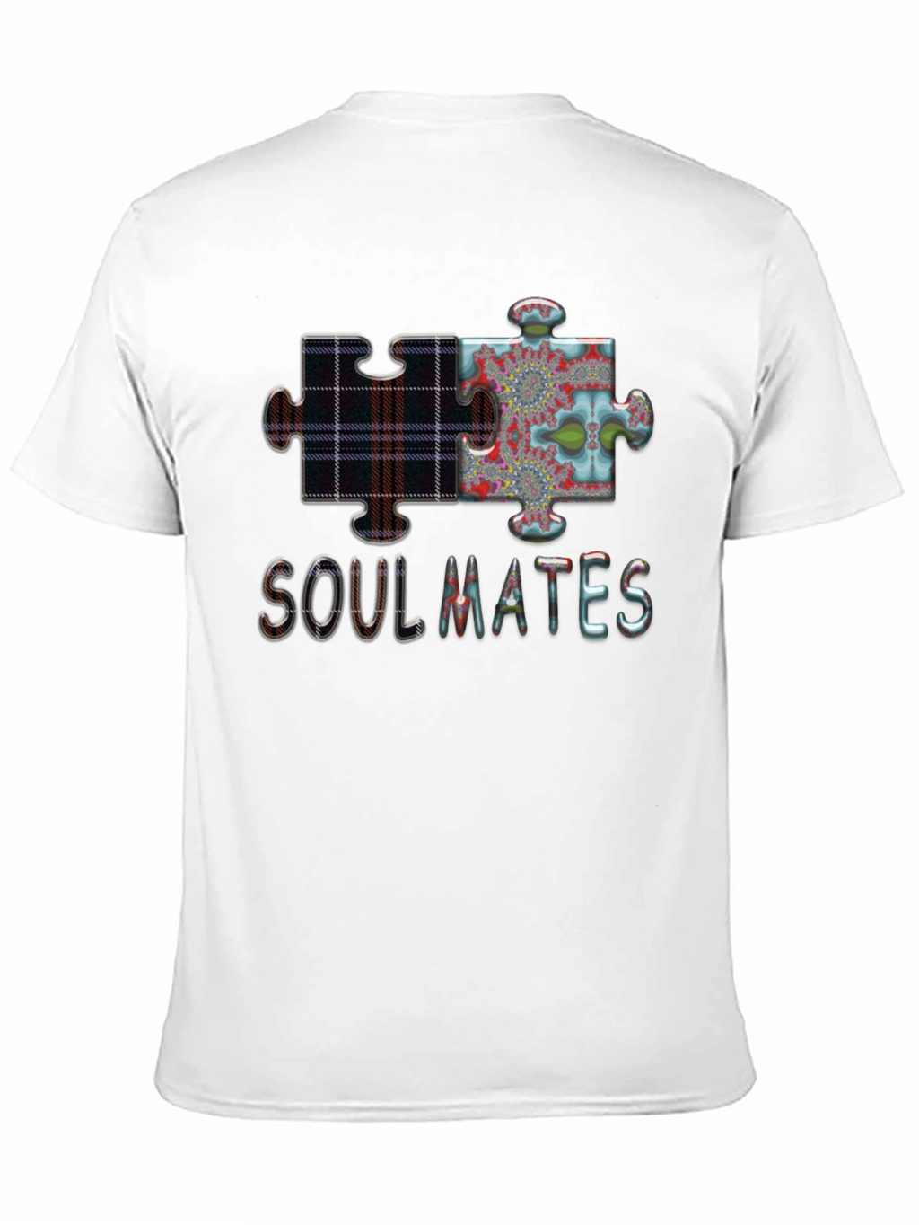 Soulmates Puzzle Piece Graphic Tee - Black