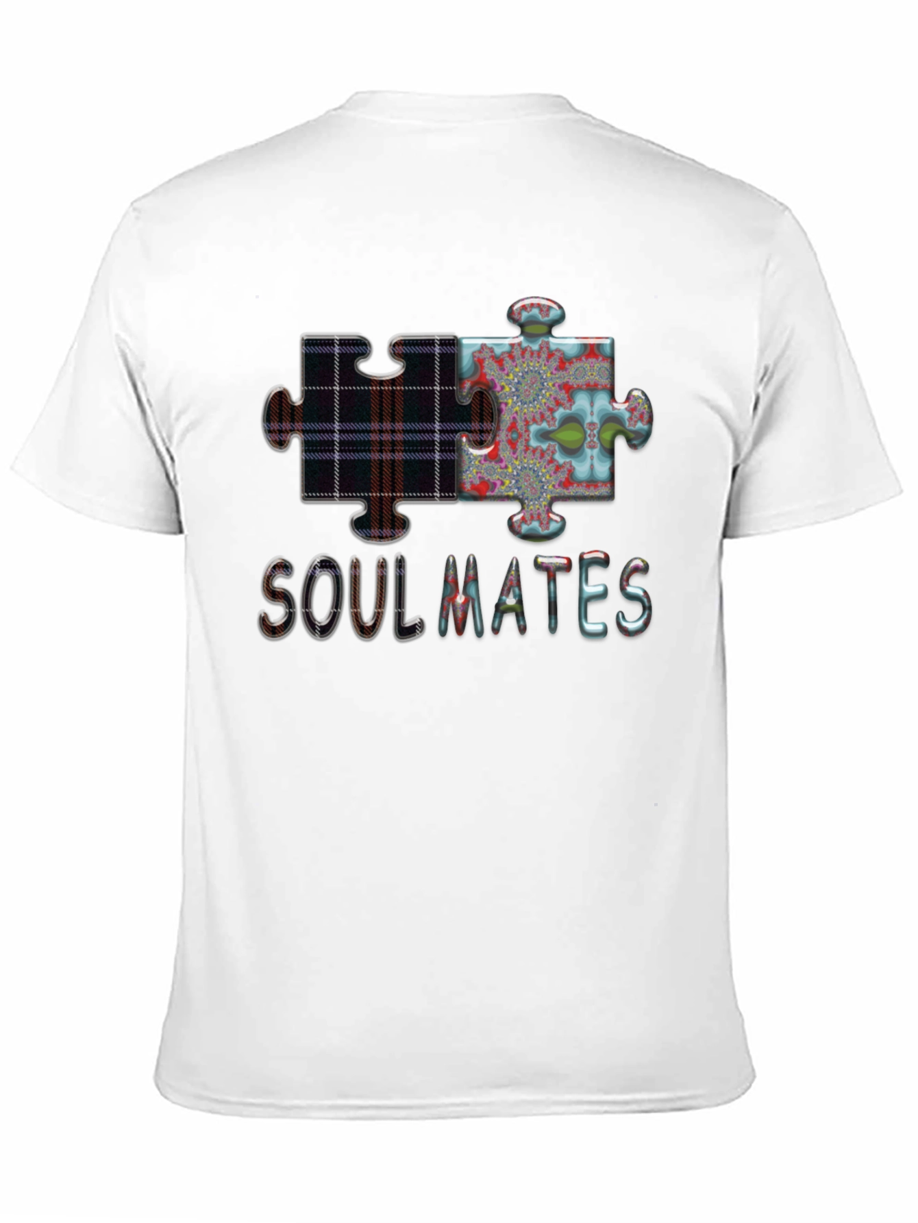 Soulmates Puzzle Piece Graphic Tee - Black