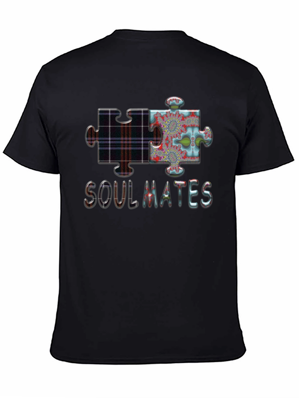 Soulmates Puzzle Piece Graphic Tee - Black