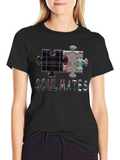 Soulmates Puzzle Piece Graphic Tee - Black