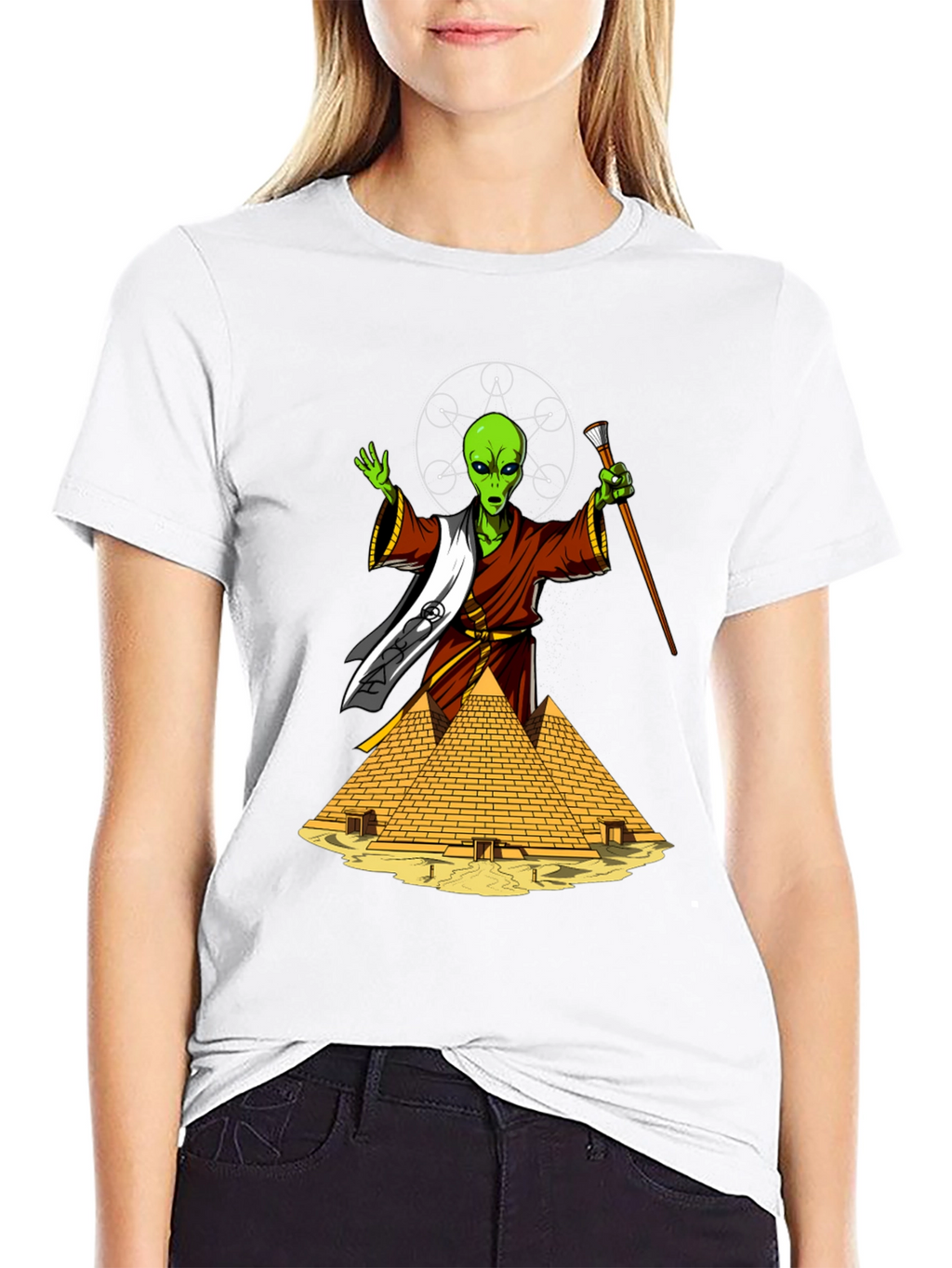 Alien Pharaoh Graphic T-Shirt