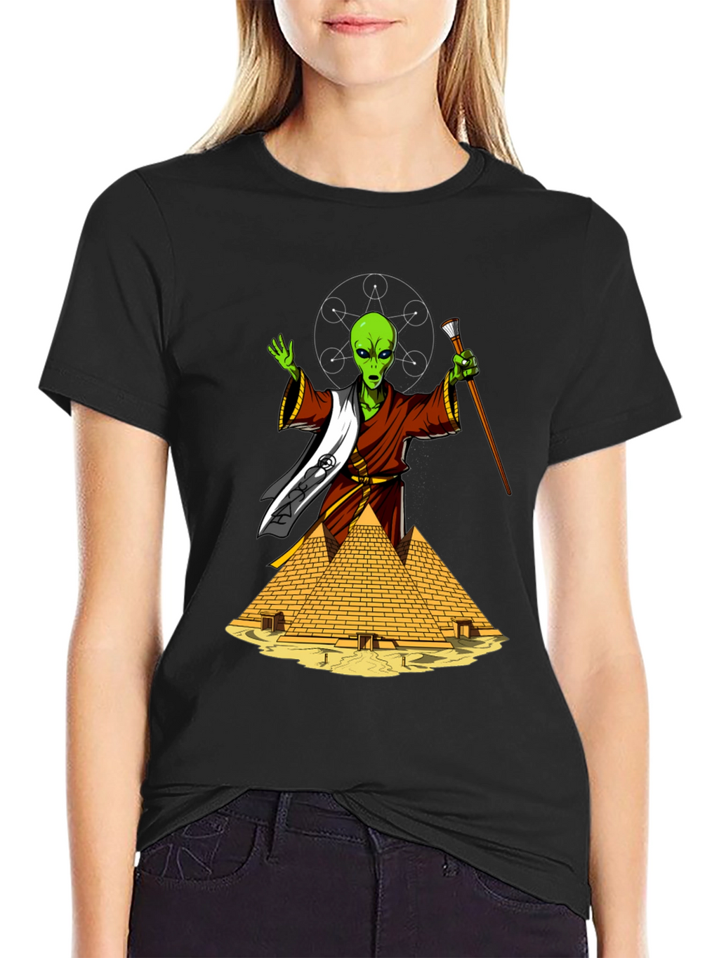 Alien Pharaoh Graphic T-Shirt