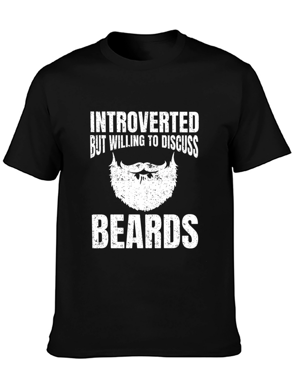 Introverted Beards Graphic Tee - Black Cotton T-Shirt