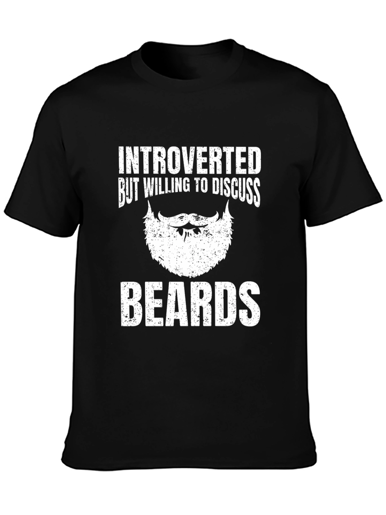 Introverted Beards Graphic Tee - Black Cotton T-Shirt